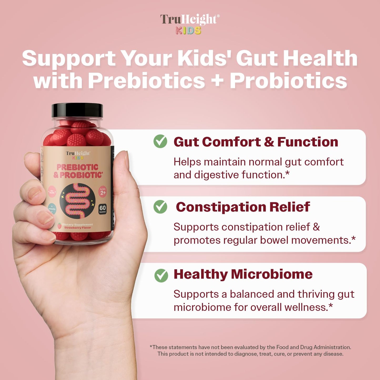 TruHeight Kids Prebiotic & Probiotic Gummies 180
