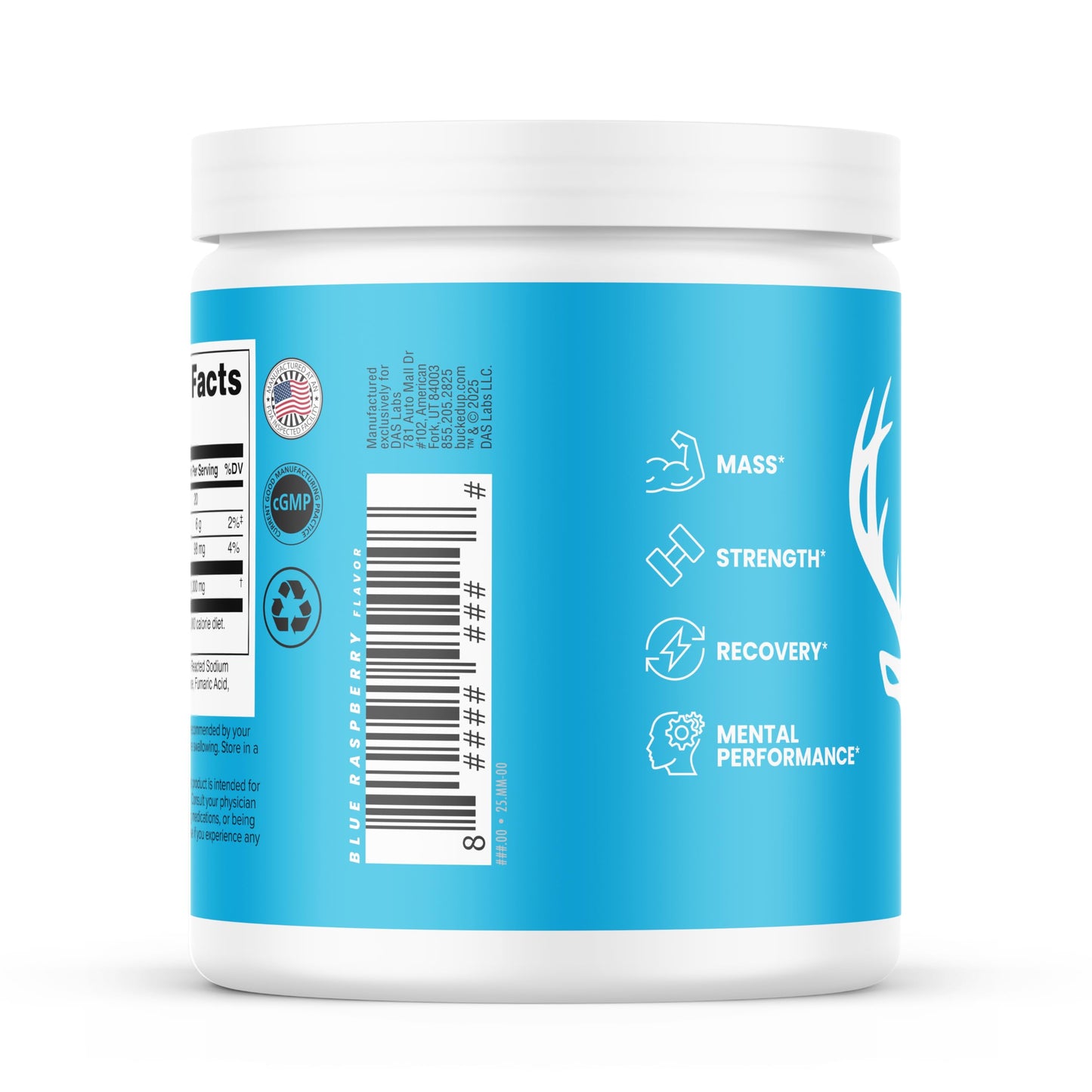 Bucked Up Creatine Candy Blue Raz Micronized Creatine Monohydrate, 24 Tablets