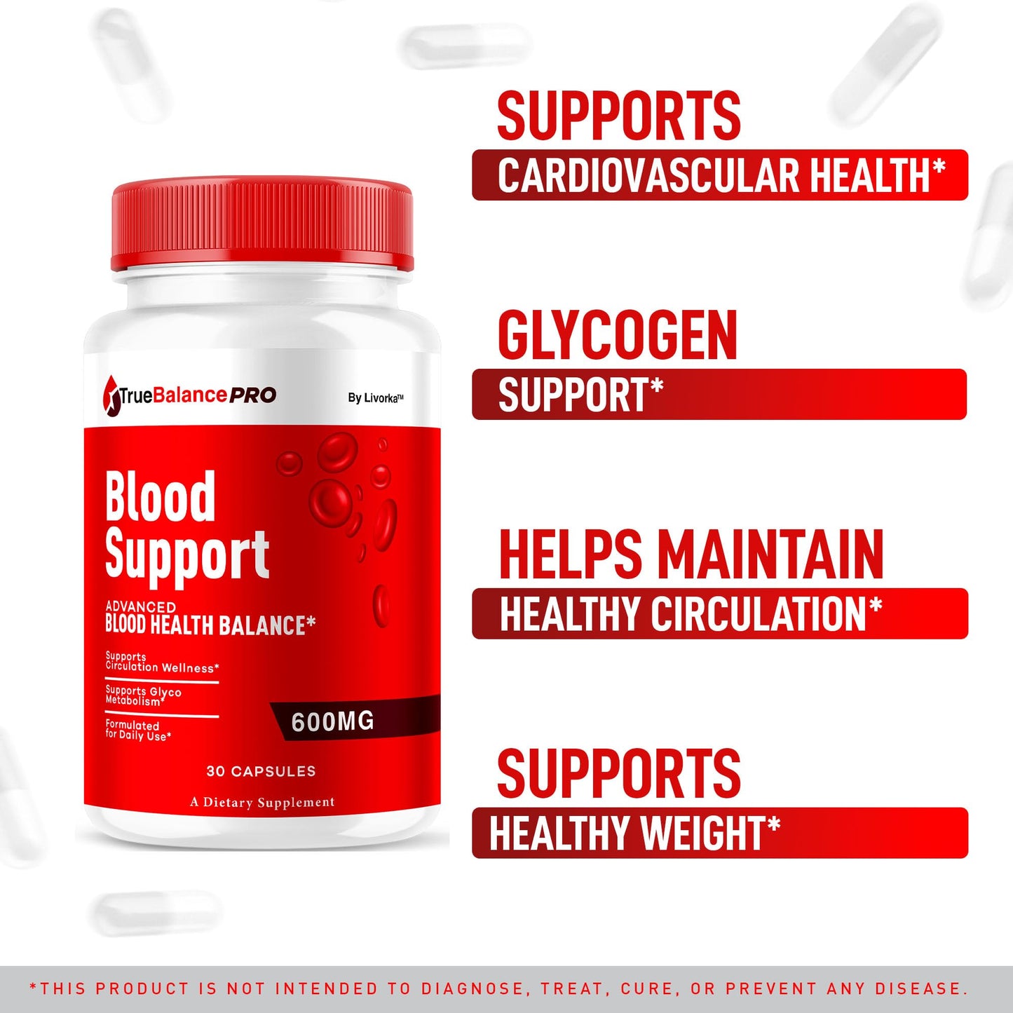 LIVORKA True Balance Blood Support Pro Glycogen Capsules, 30 Capsules