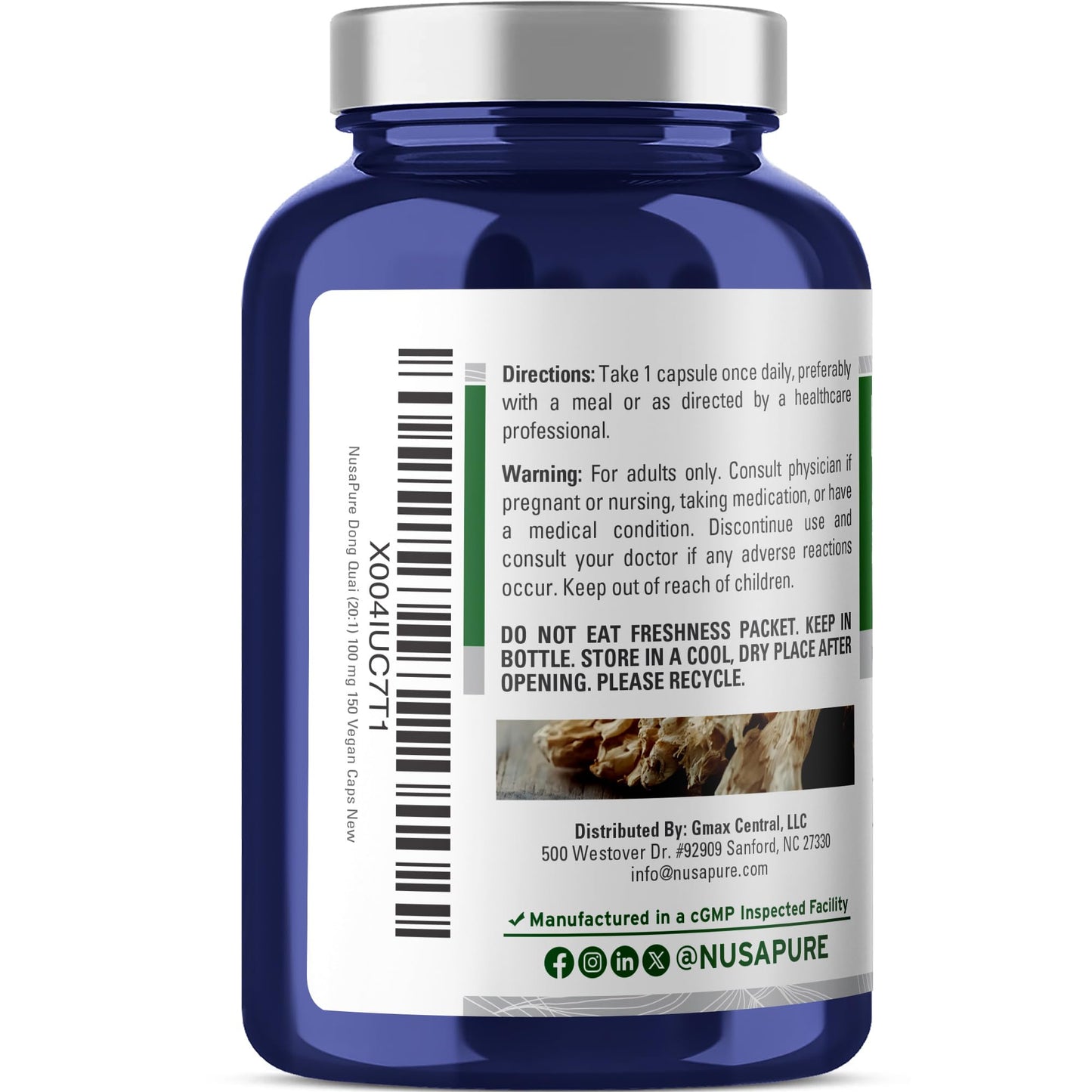 NusaPure Dong Quai 100mg, 150 Capsules