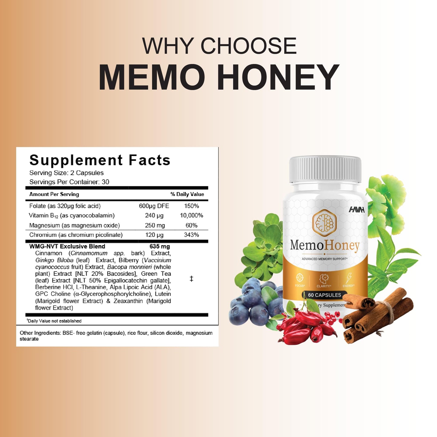 Havah Memo Honey Capsules 60 Capsules