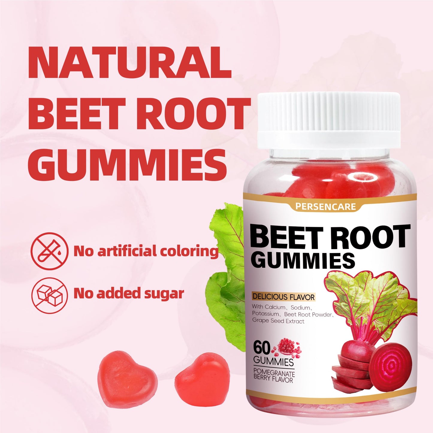 VAEYAE Beet Root Gummies, 60 Count