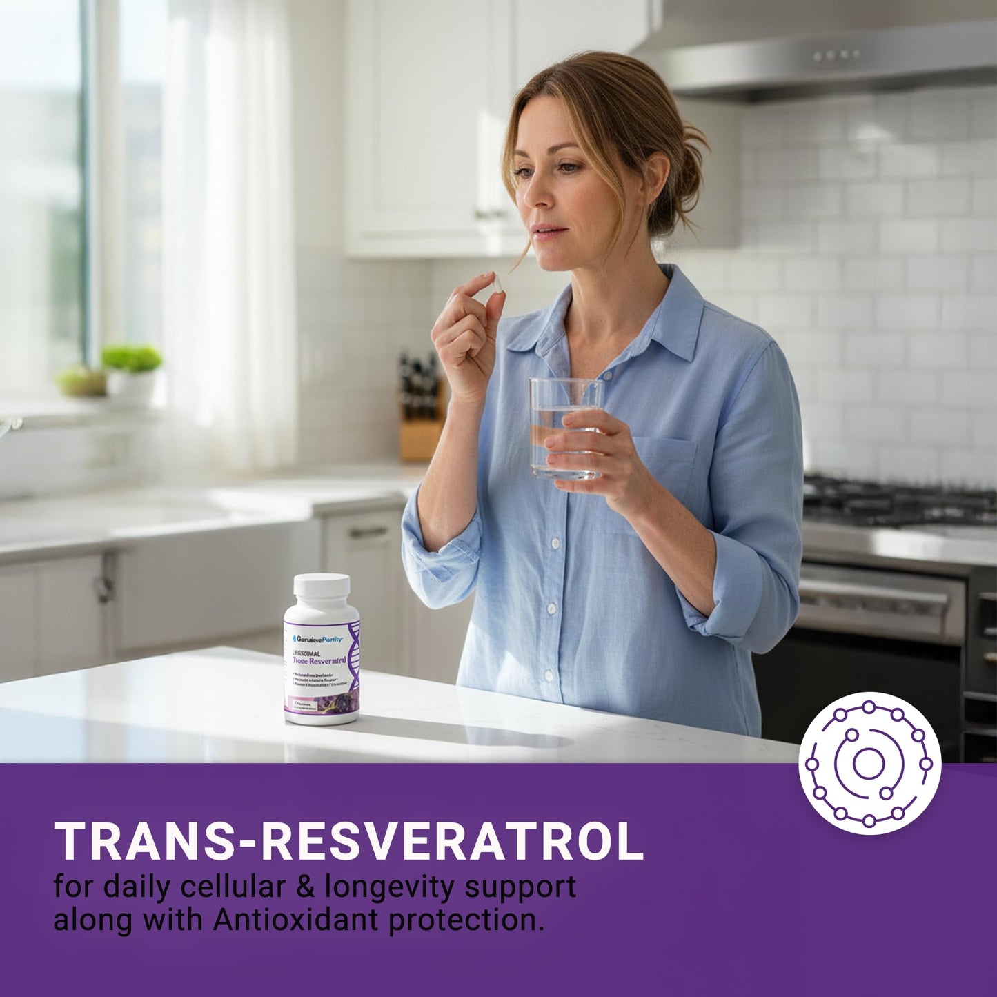 GenuinePurity Liposomal Trans Resveratrol 500mg, 60 Vegan Capsules