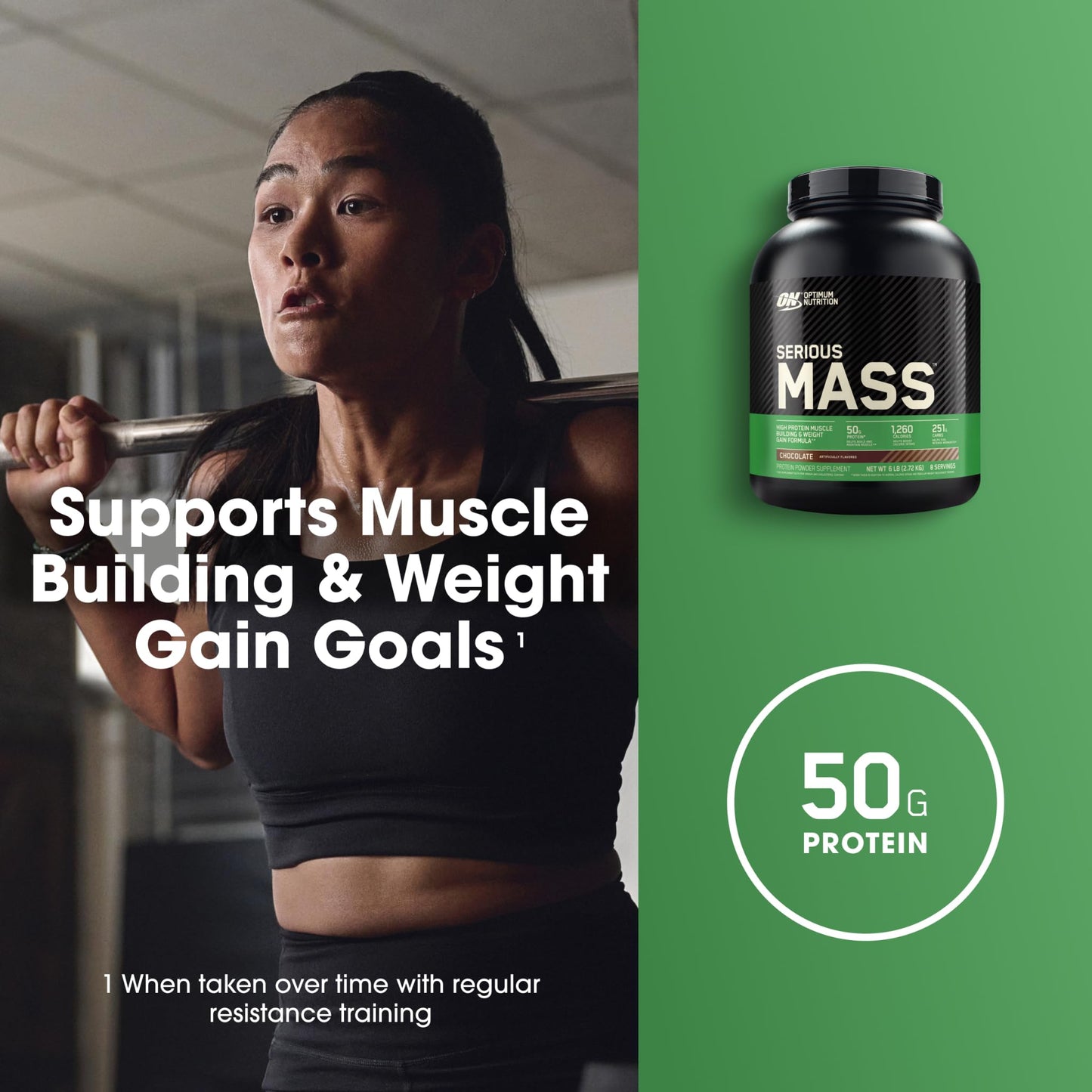 Optimum Nutrition Serious Mass Gainer Protein Powder Vanilla, 192 oz