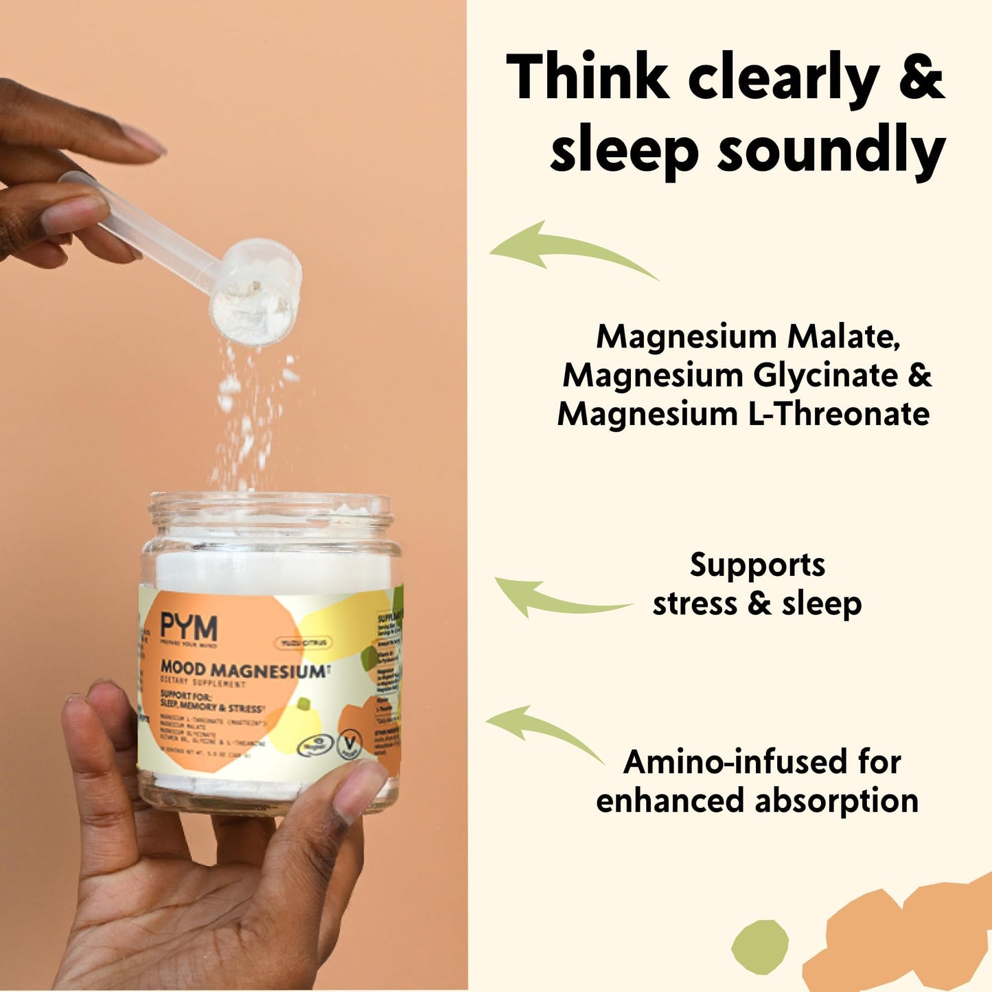 PYM Health Mood & Focus Support Bundle – Magnesium Powder and Attention Chews, Powder and Gummy, 2-Pack