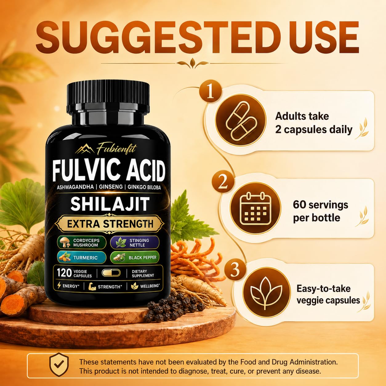 Razuhu Premium Shilajit Capsules - Shilajit for Men, 120 Capsules