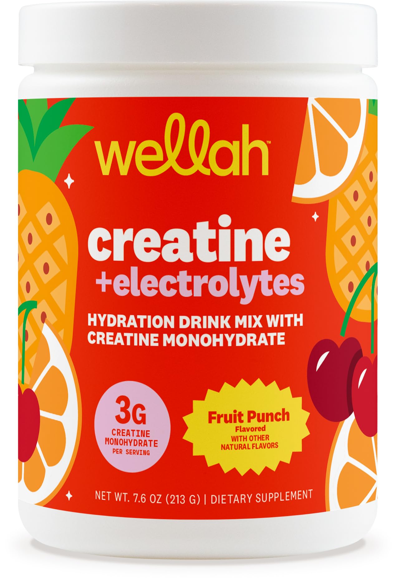 Wellah Creatine + Electrolytes Powder 7.6 Ounce