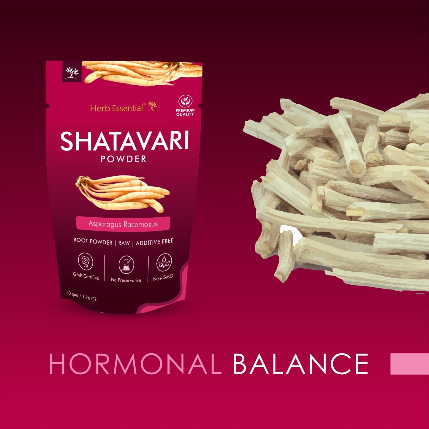 Herb Essential Shatavari Powder, 3.5274 oz (Pack of 2)