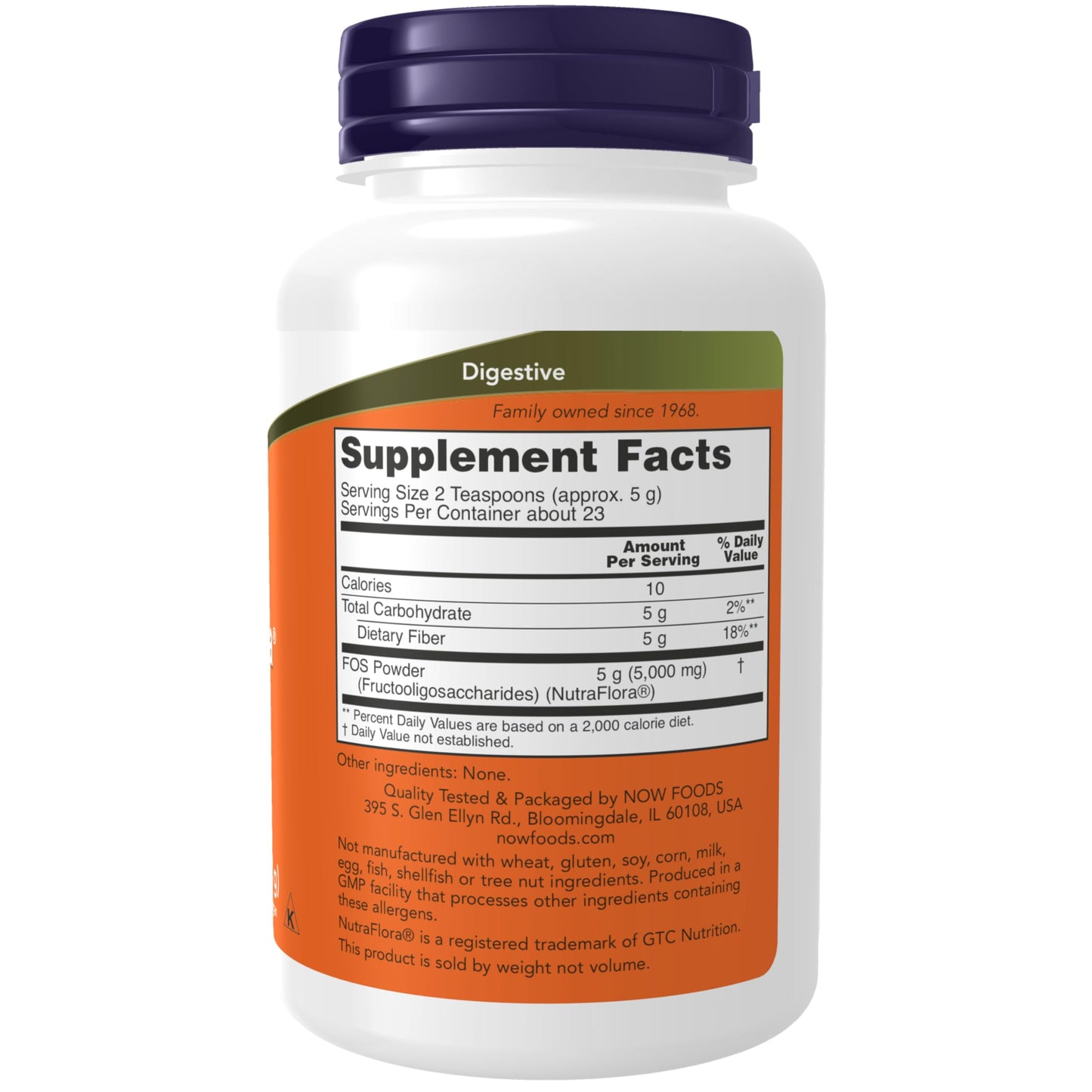 NOW Foods NutraFlora FOS (Fructooligosaccharides) Pure Powder, Prebiotic Fiber, 4-Ounce