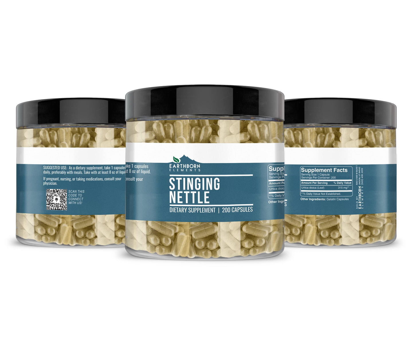 Earthborn Elements Stinging Nettle Leaf Capsules 200 Count
