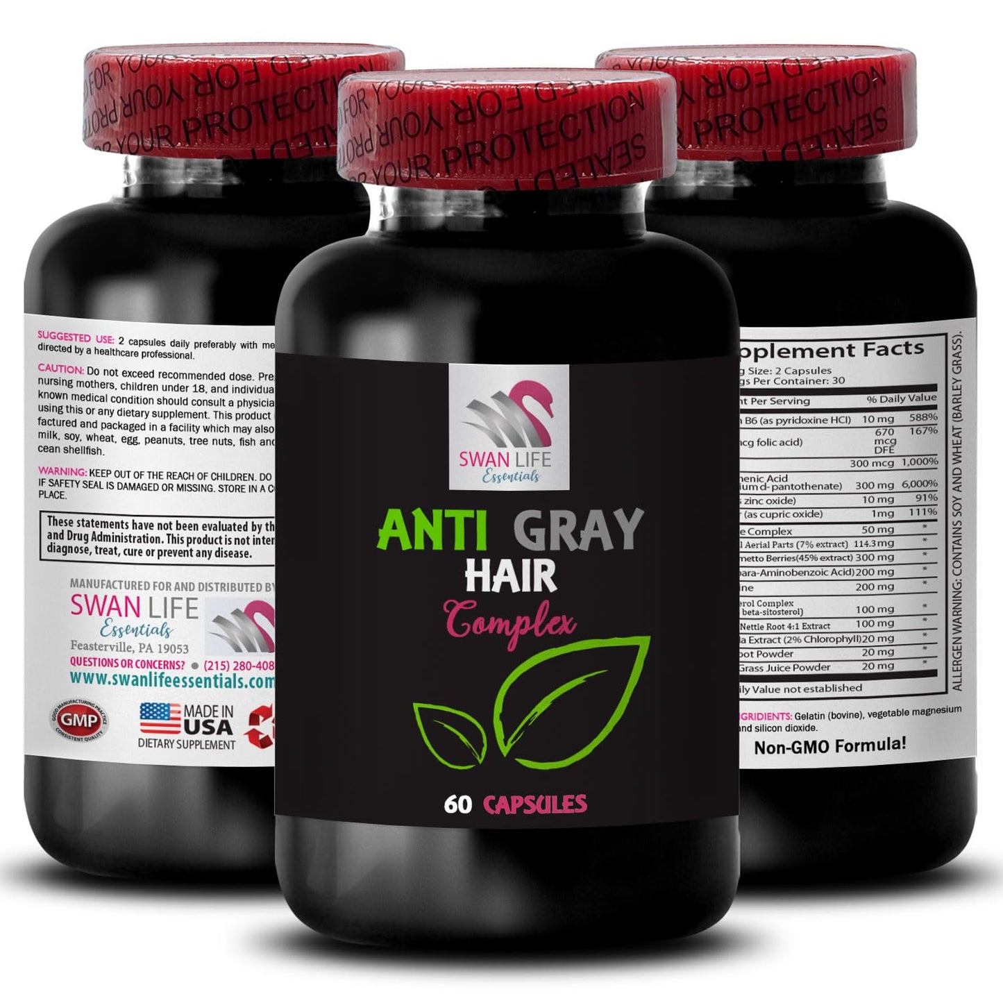 SWAN LIFE ESSENTIALS Anti Gray Hair Complex Capsules, 120 Capsules
