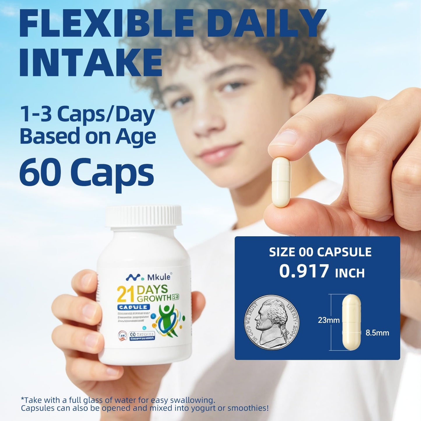Mkule Height Growth Supplement for Ages 6–24 120 Capsules