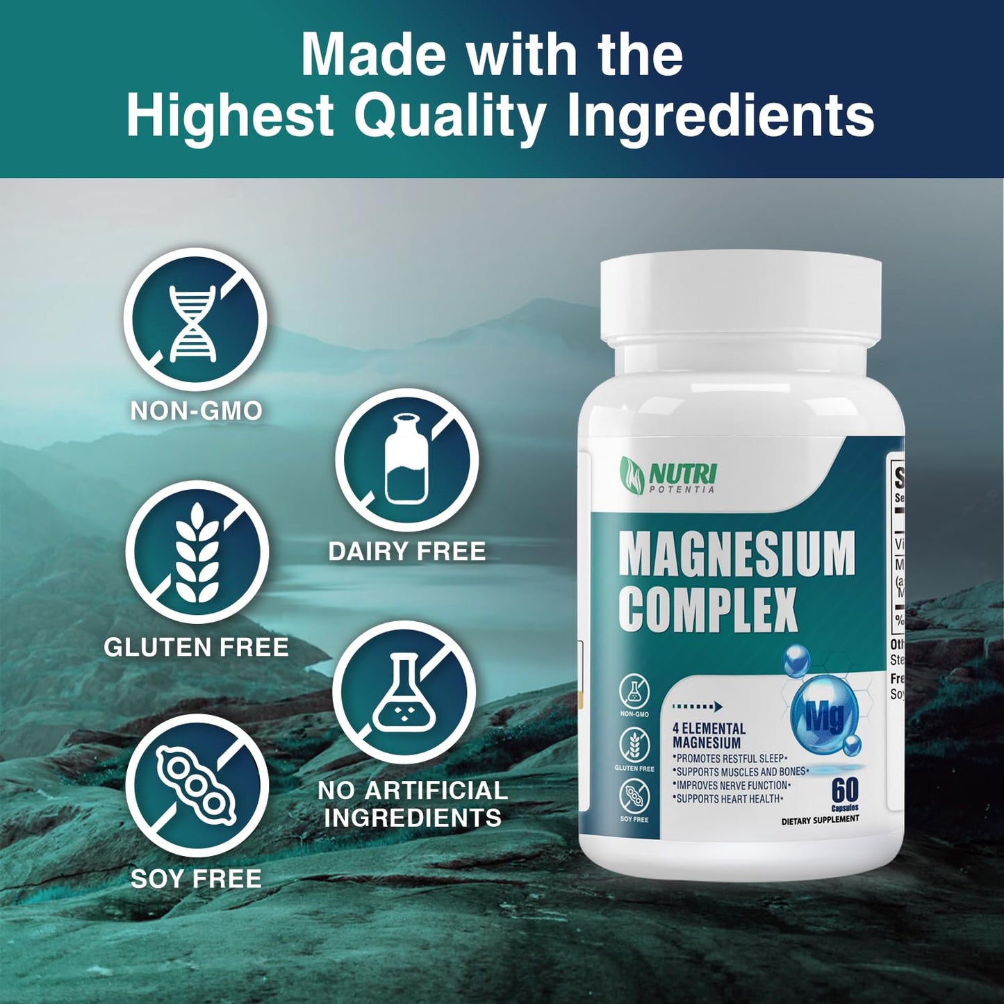 NUTRI POTENTIA Magnesium Complex 60 Capsules