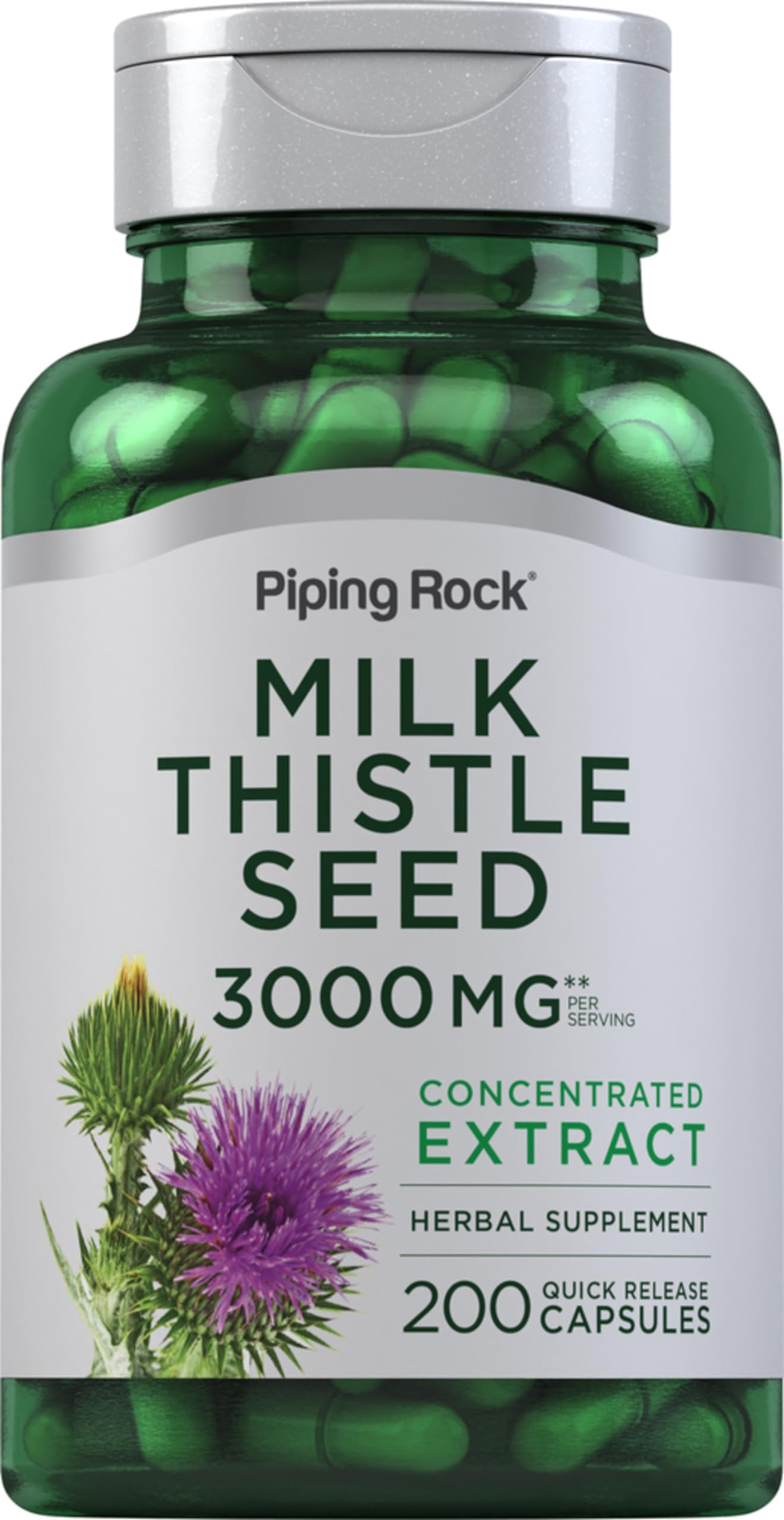 Piping Rock Milk Thistle Supplement Capsules 200