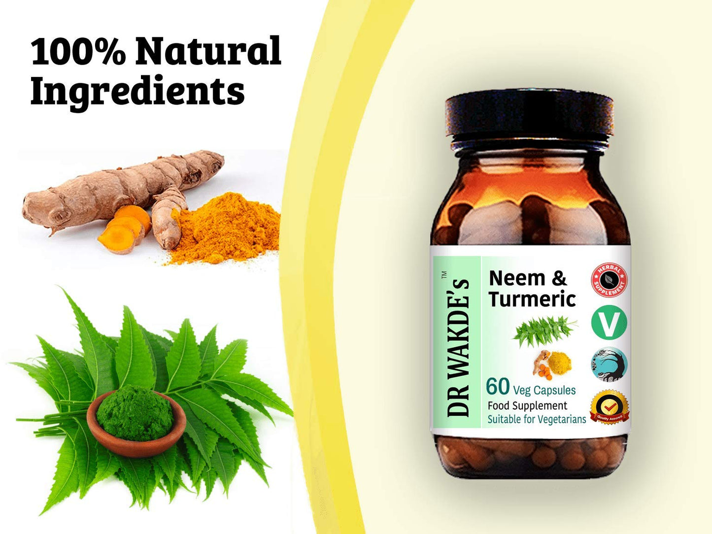 DR WAKDE's Neem & Turmeric Capsules, 60 Count