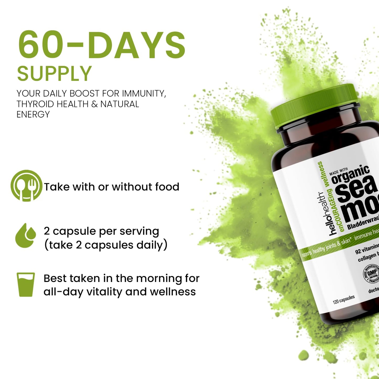 HELLO HEALTH Irish Sea Moss, 120 Capsules