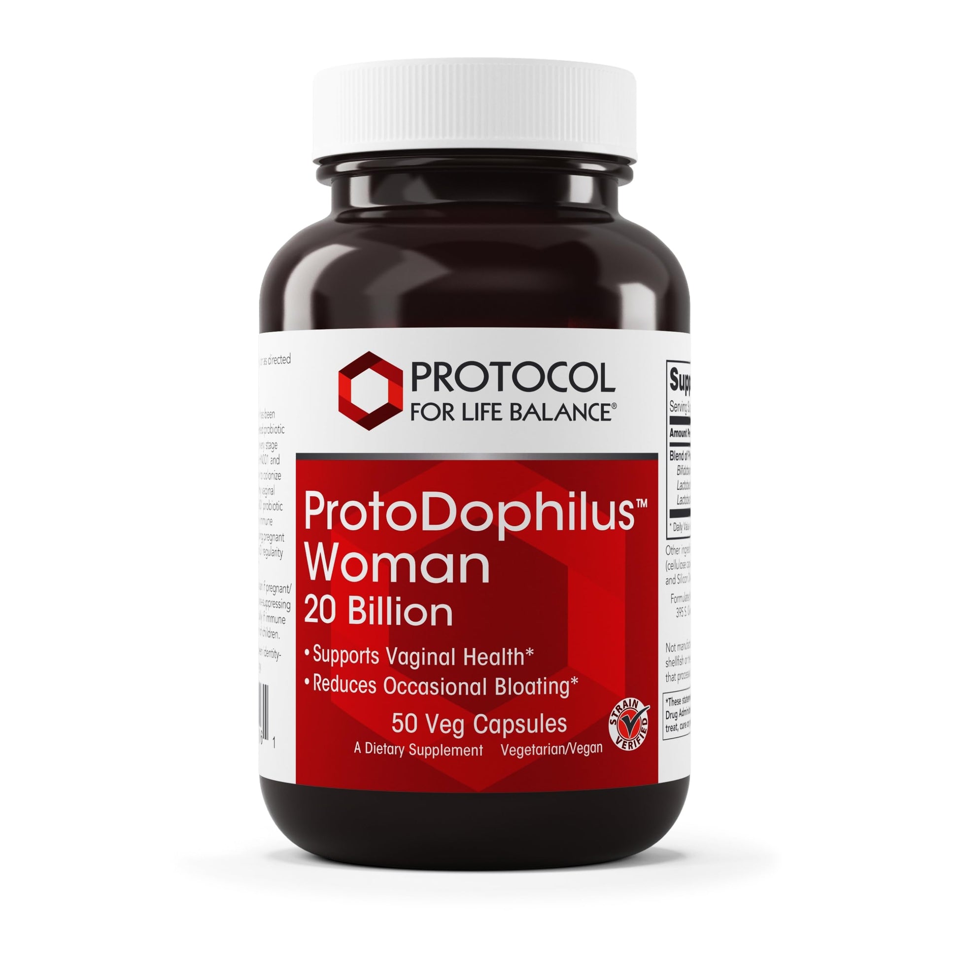 Protocol For Life Balance Proto Dophilus Woman - 20 Billion - Probiotics for Gut Health - Support Vaginal Health & Bloating Relief - Vegan & Kosher Capsules, 50 Count