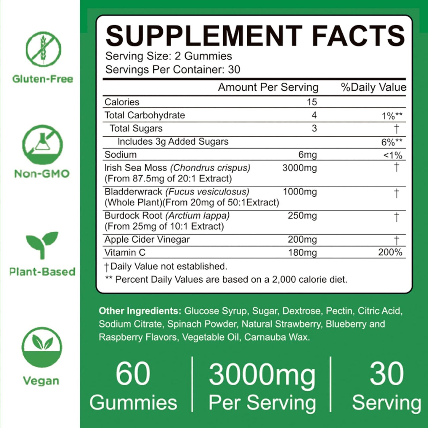 VIFSSG Sea Moss Gummies 60 Count