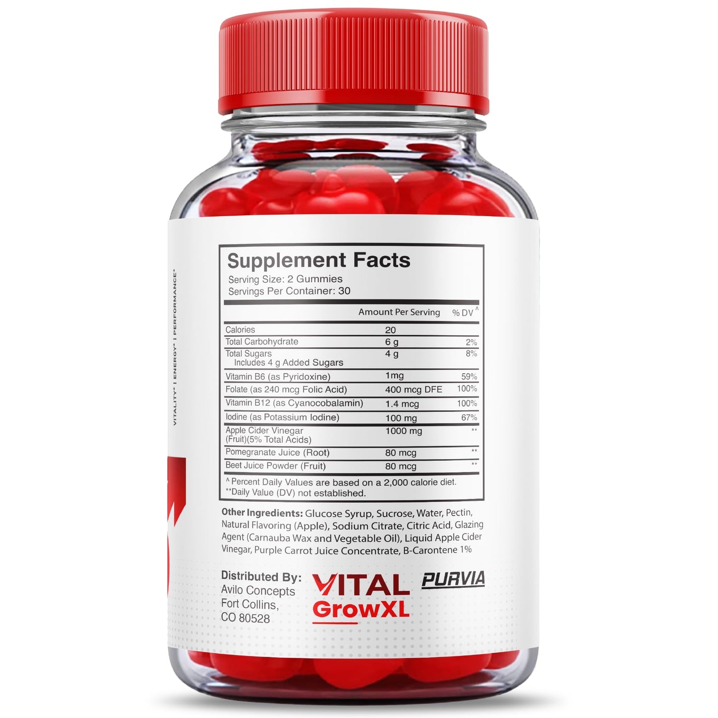 Purvia Vital Grow XL Gummies 120 Gummies
