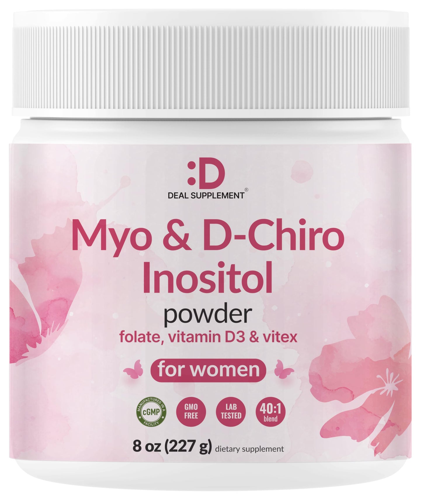 DEAL SUPPLEMENT Myo-Inositol & D-Chiro Inositol Supplement Powder 8 oz