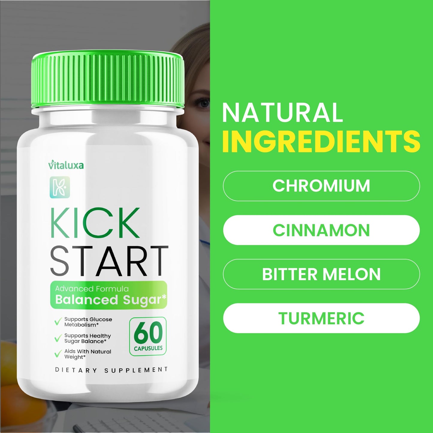Vitaluxa Kick Start Glyco Optimizer Capsules, 60 Capsules