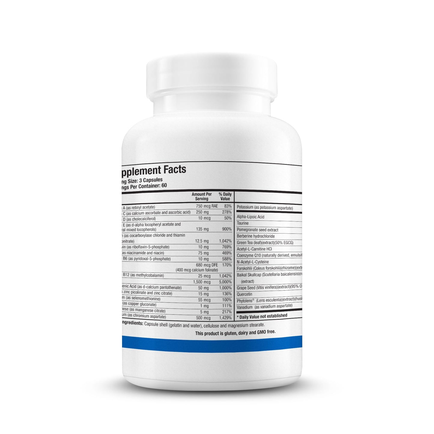 BIOTICS RESEARCH GlucoResolve Advanced Daily Multivitamin Featuring ALA, Berberine, Taurine, Green Tea, NAC, Acetyl-L-Carnitine & Pomegranate, Complete Nutrition Plus Targeted Metabolic Support Blend Capsule 180 Count
