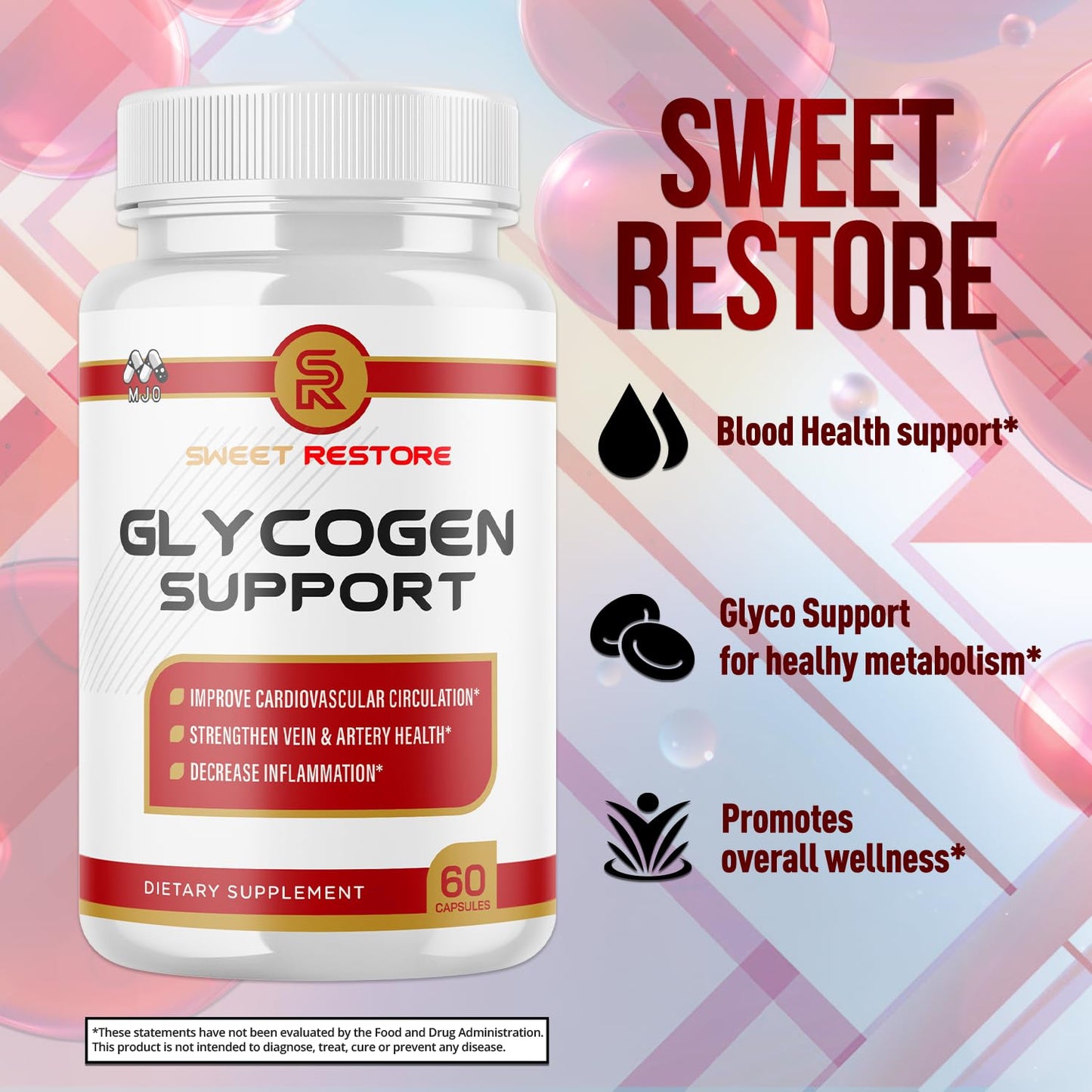 MJO Sweet Restore Glycogen Support Capsules, 60 Count