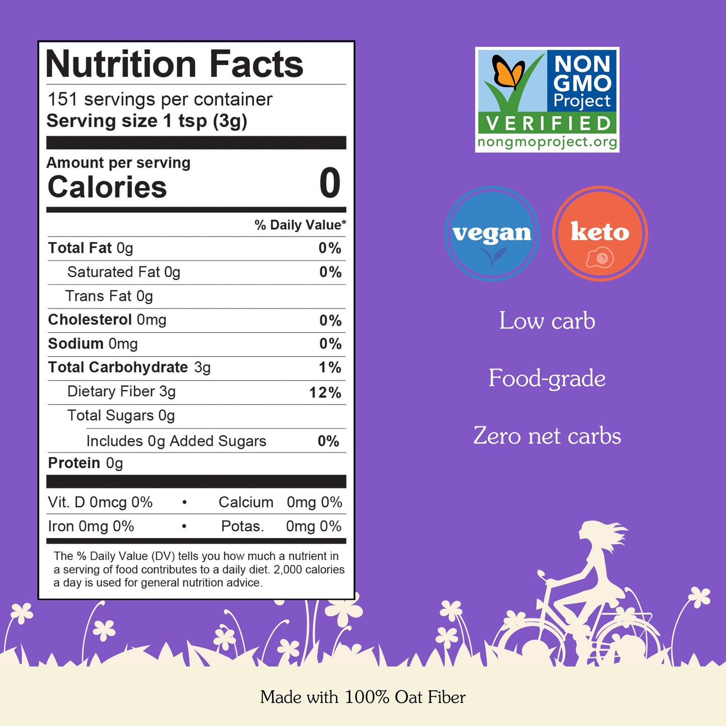 Nunaturals Oat Fiber Powder 16