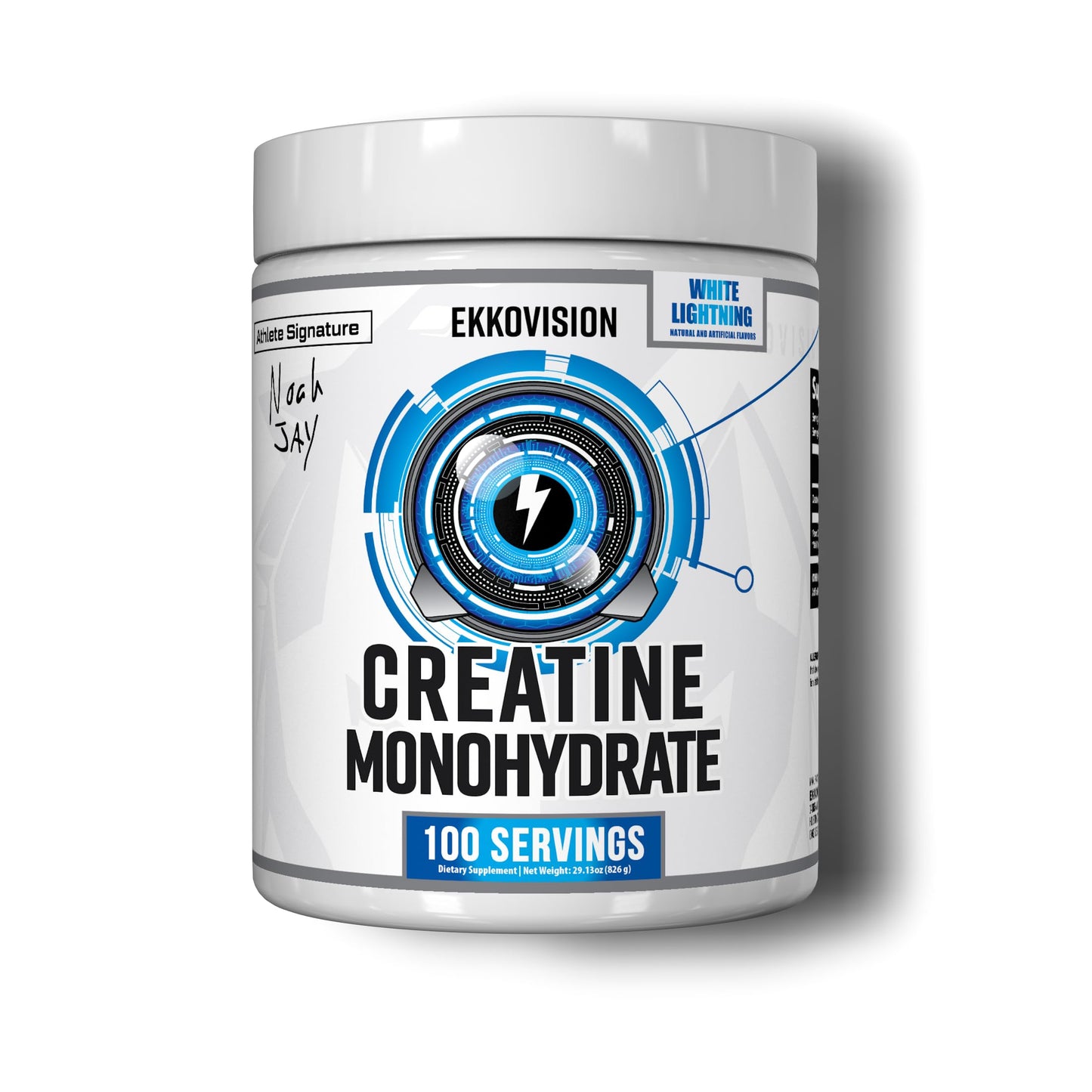 Ekkovision Creatine Monohydrate Powder, White Lightning, 100 Servings