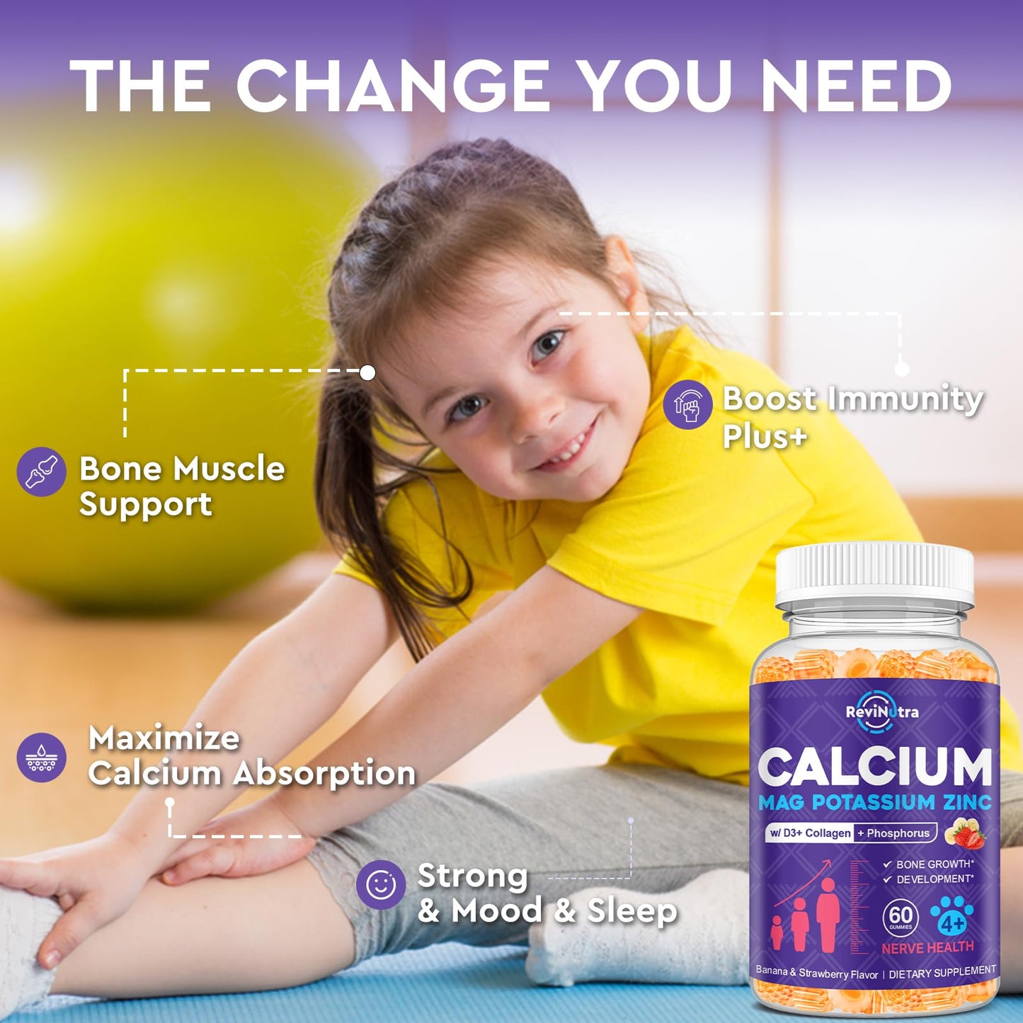 ReviNutra Calcium Potassium Magnesium Gummies 60 Gummies
