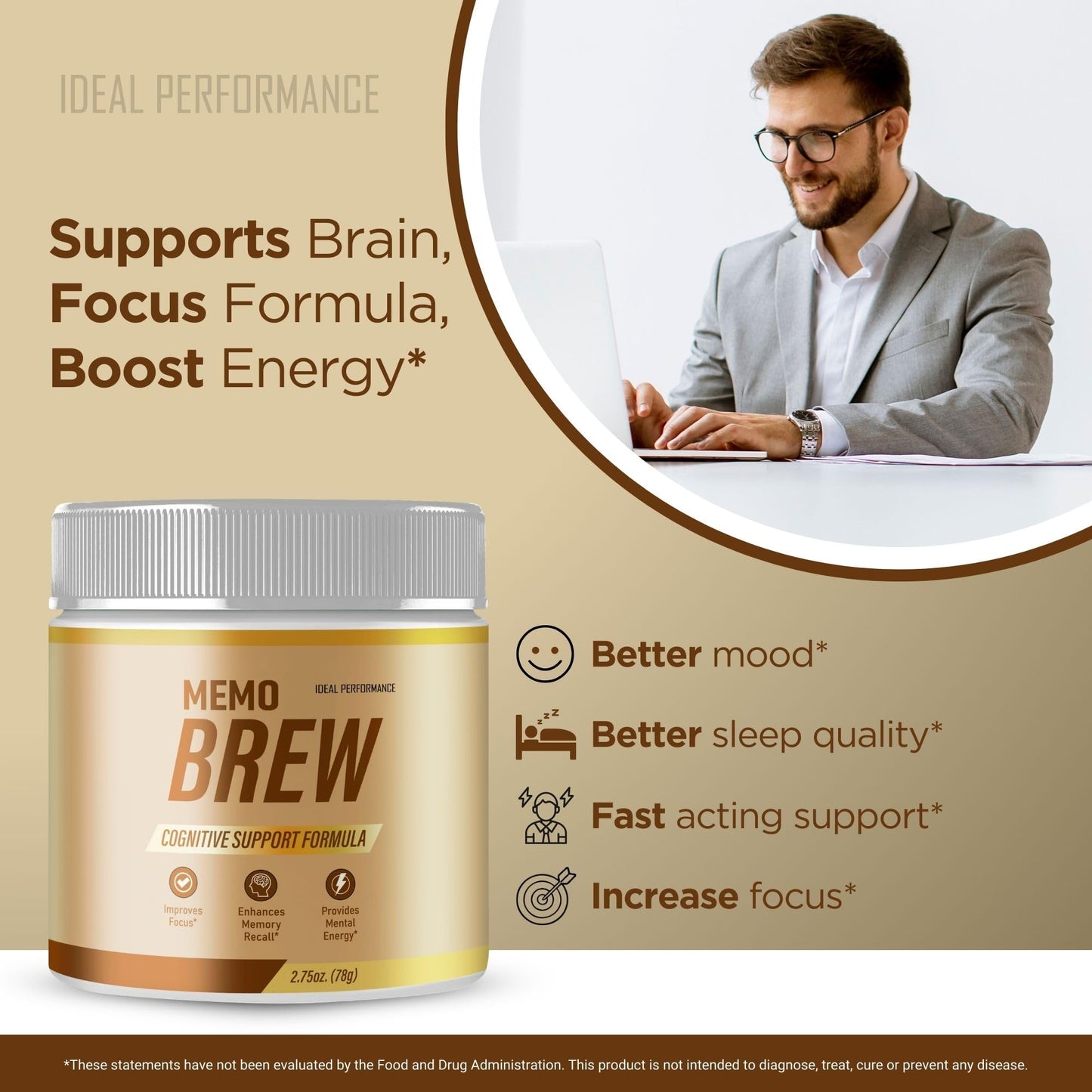 IDEAL PERFORMANCE Memobrew Powder 4 Pack