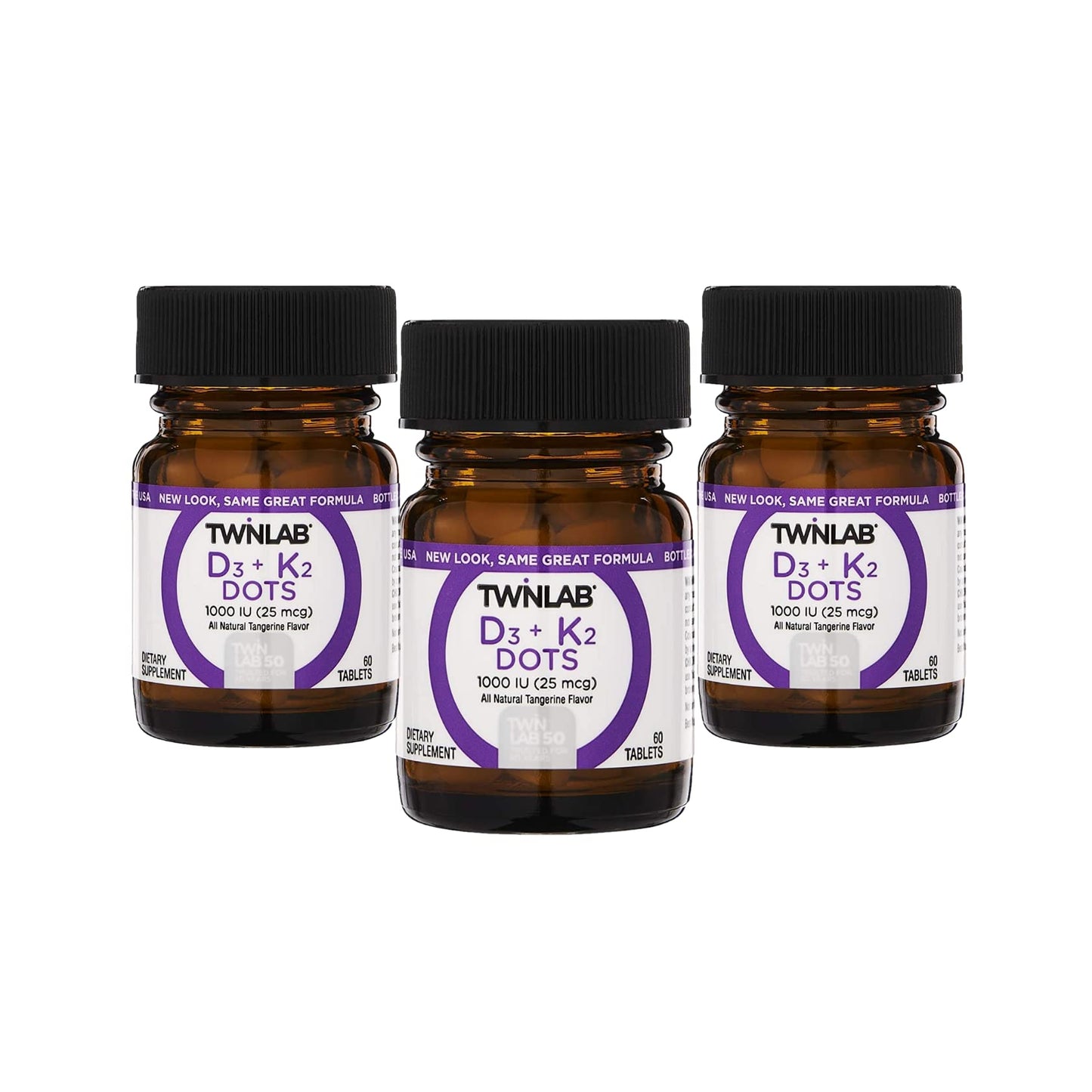 Twinlab Vitamin D3 1000 & K2 Dots Tablets, 120 Count
