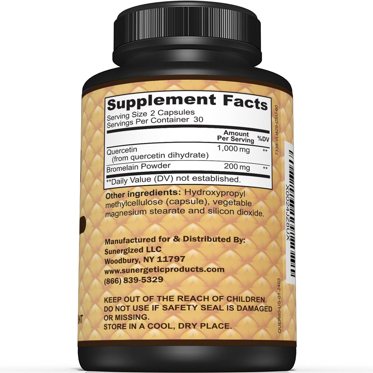 Sunergetic Quercetin & Bromelain Supplement Capsule 60 Capsules