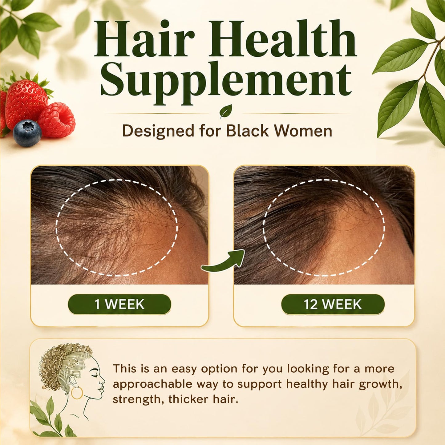 VitalXtra Hair Growth Gummies with Biotin 5000 mcg, 60 Gummies