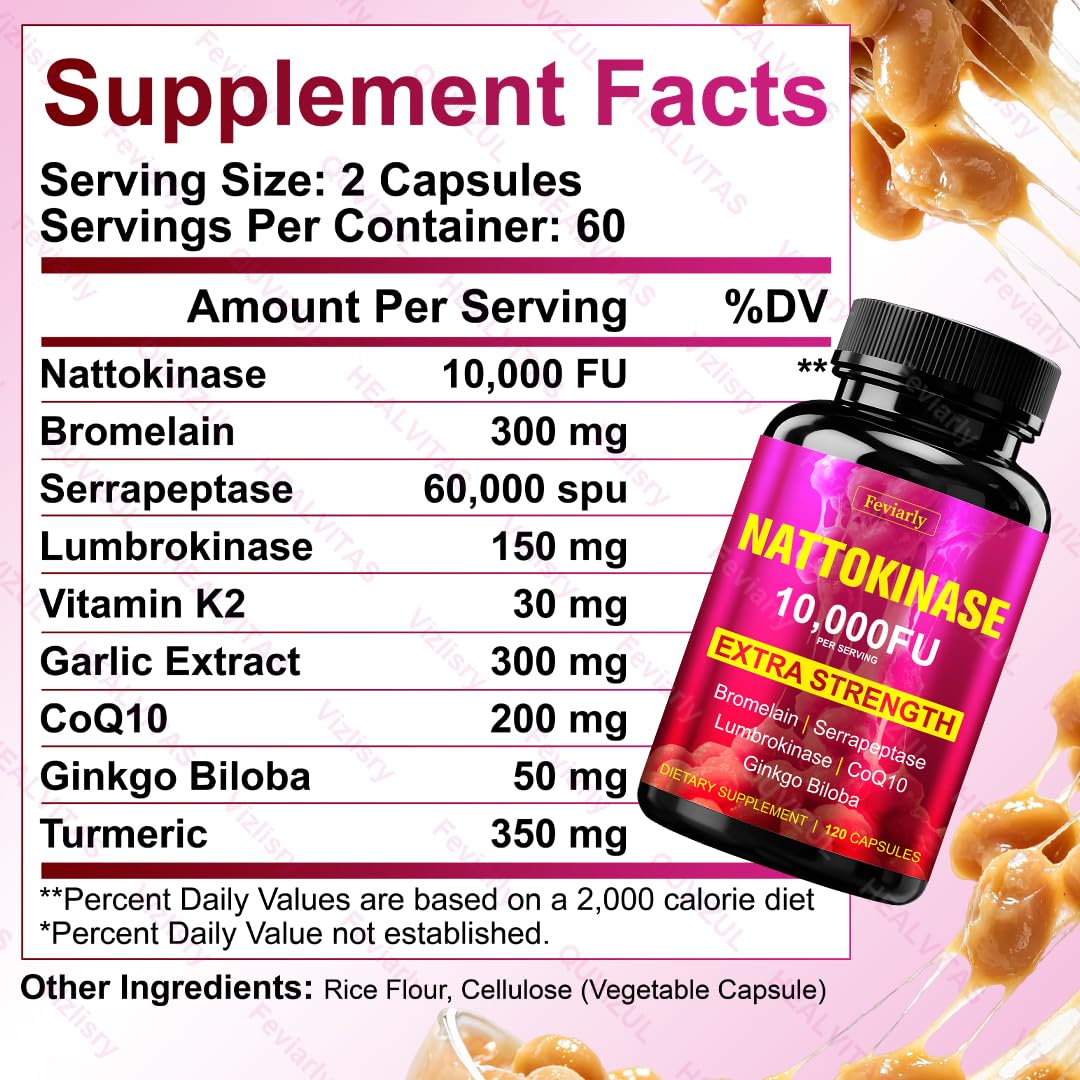 Feviarly Nattokinase 10,000 FU Per Serving Gummy 240
