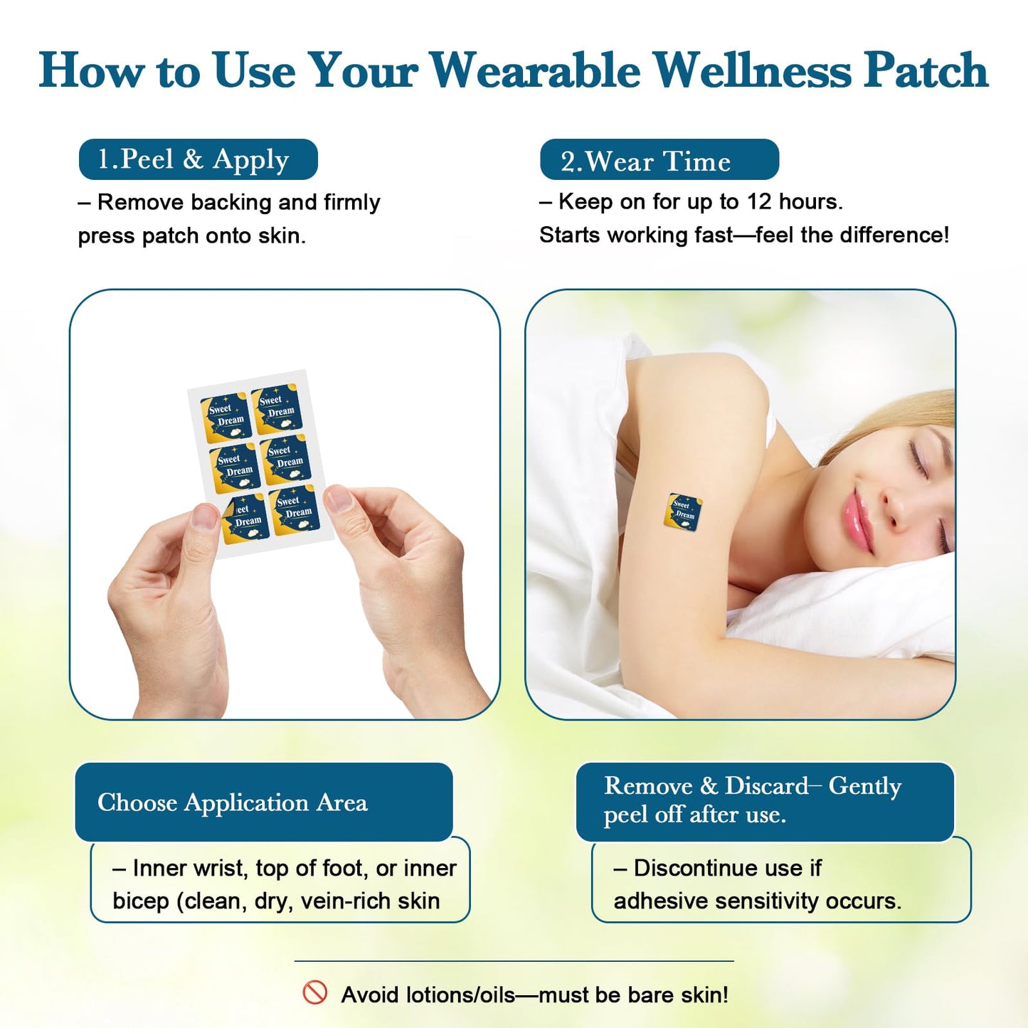 BRAMHO Sleep Patches for Adults with Melatonin, Magnesium and Sour Cherry Extract - Plant-Based Sleep Aid Caplets 40 Count