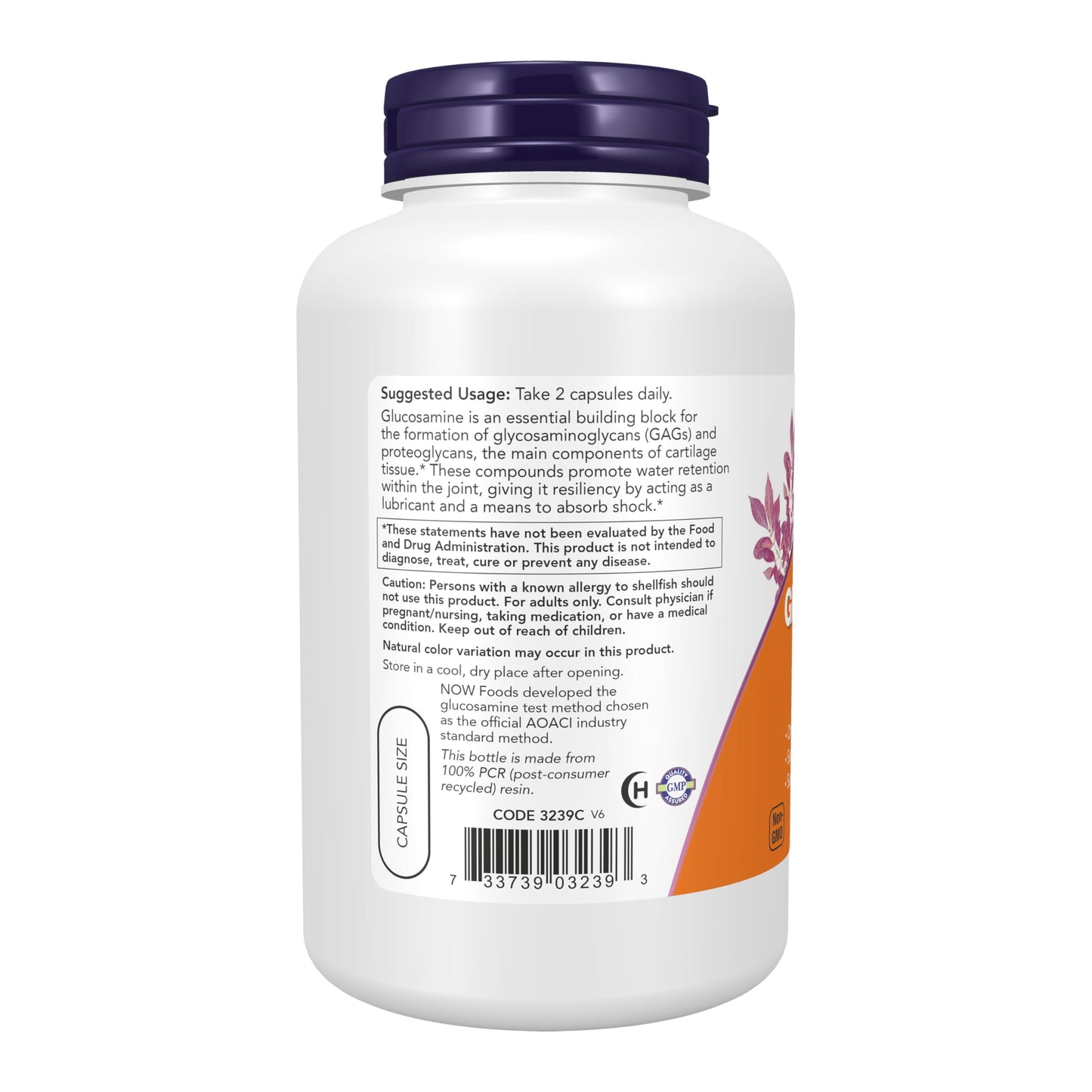 NOW Foods Glucosamine 1000 Capsule, 180 Veg Capsules