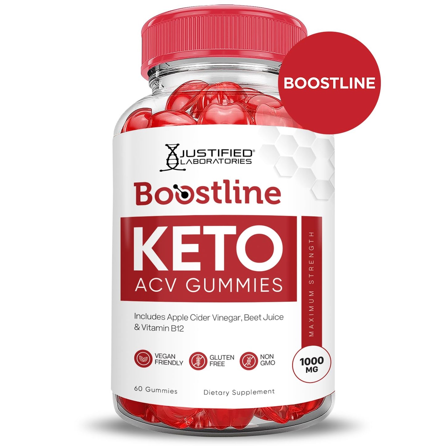 Justified Laboratories Boostline Keto ACV Gummies (1000 mg) 180 Gummies