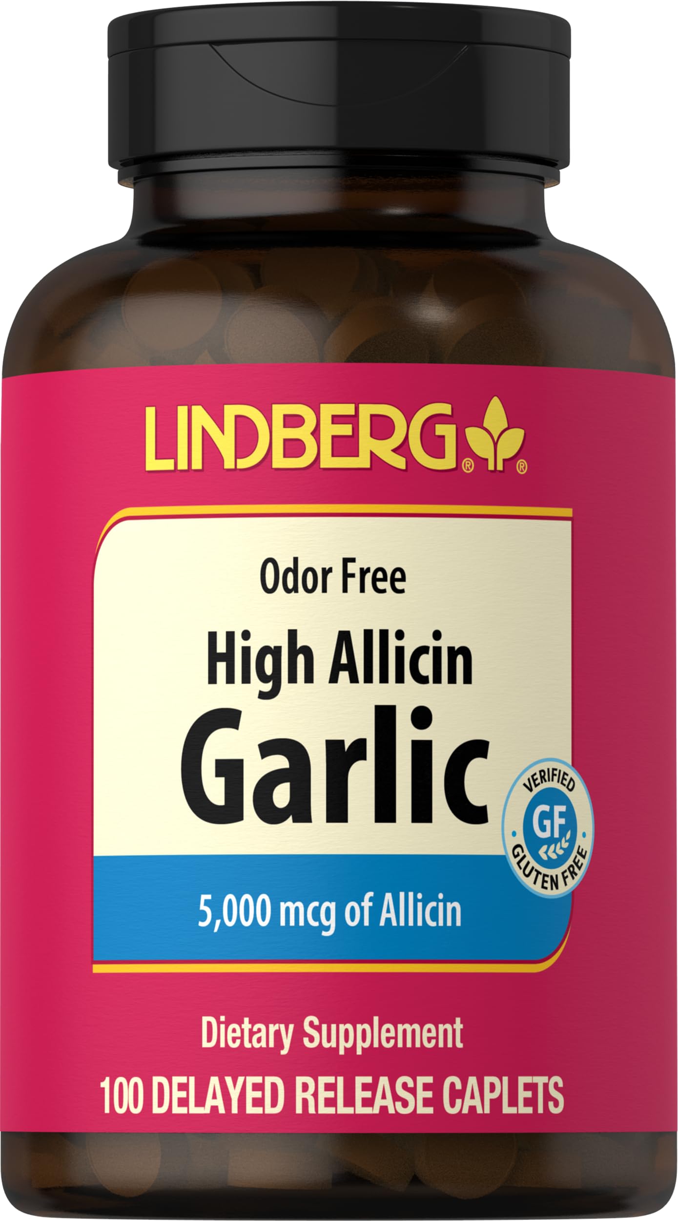 Lindberg Garlic Supplement Caplets, 100 Count
