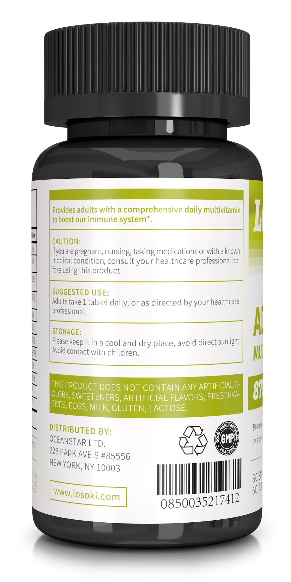Losoki Adult Multivitamins Supplement for Men and Women Tablet 60 Count