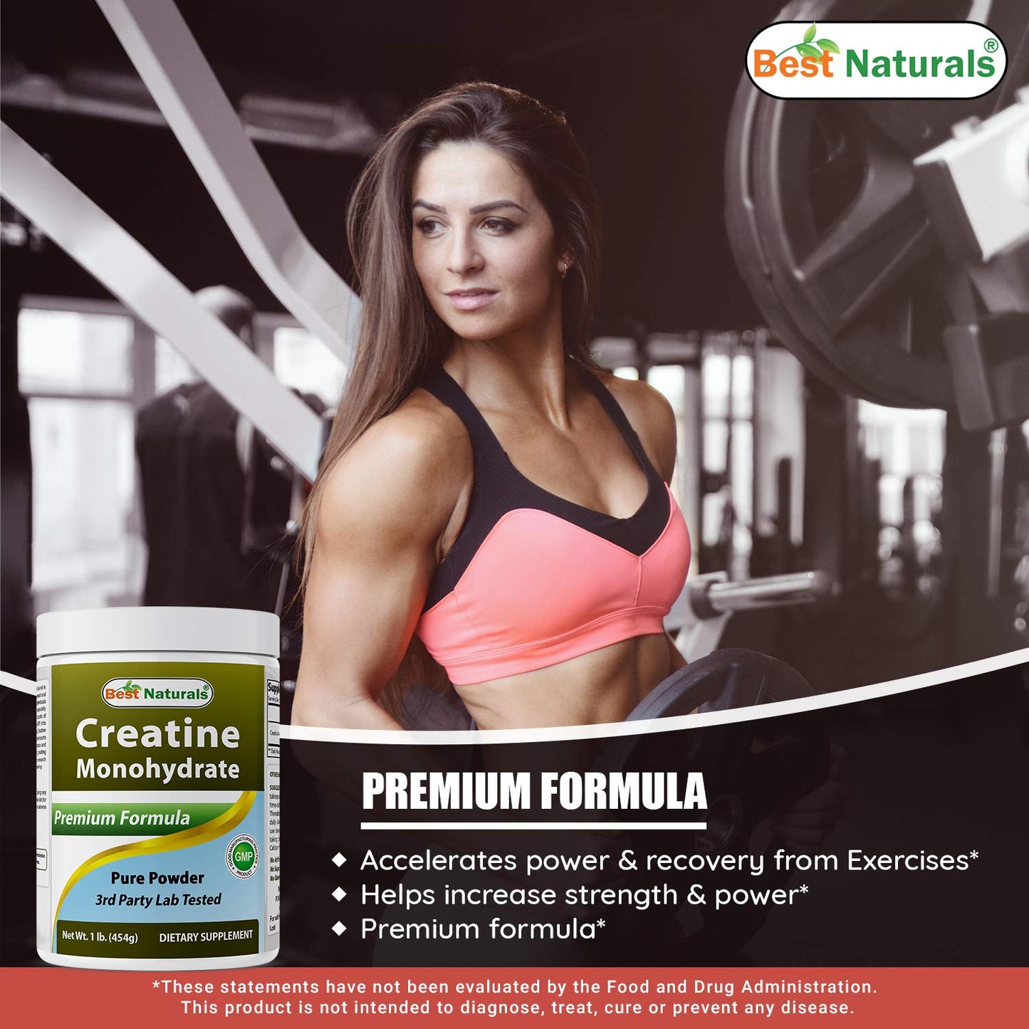 Best Naturals Creatine Monohydrate Powder 16 oz