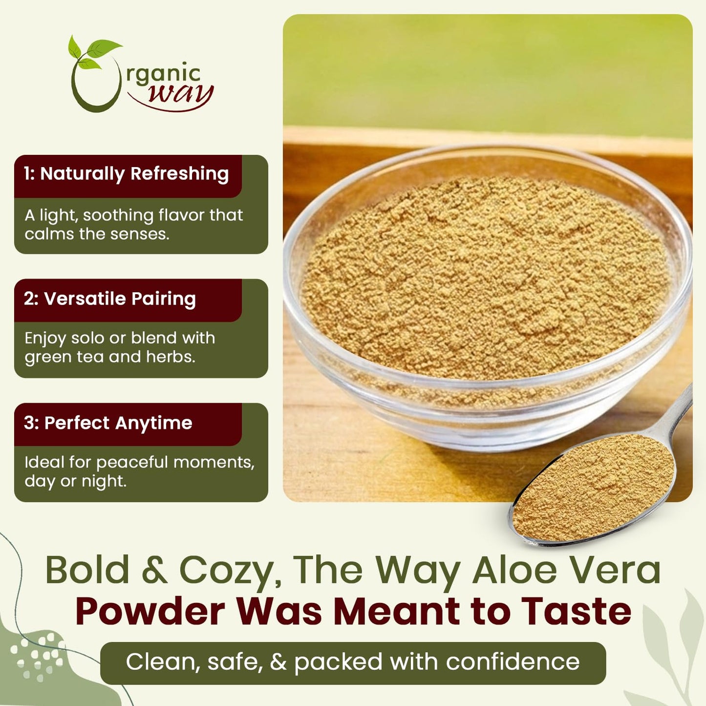 Organic Way Aloe Vera Leaf Powder (Aloe barbadensis), 4 oz