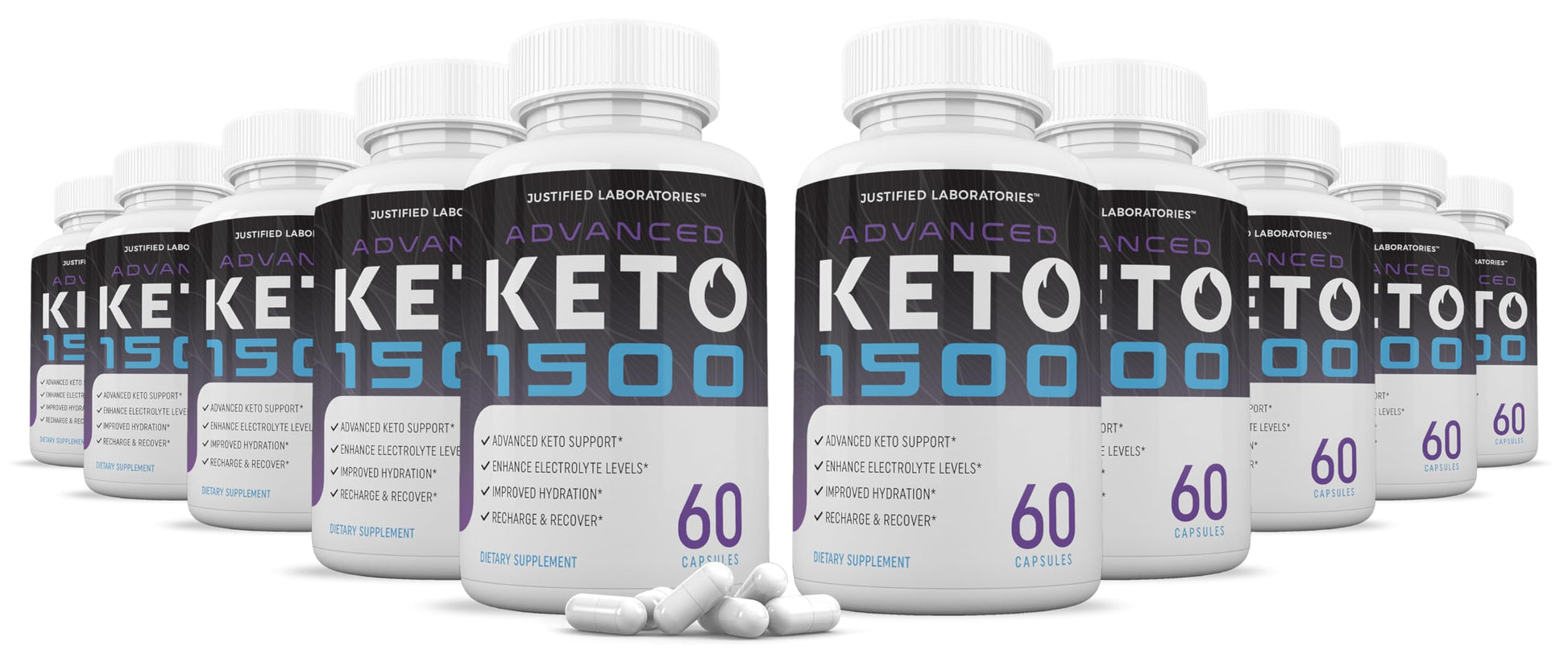 Justified Laboratories Advanced Keto 1500 Keto Capsules, 1275mg, 600 Count