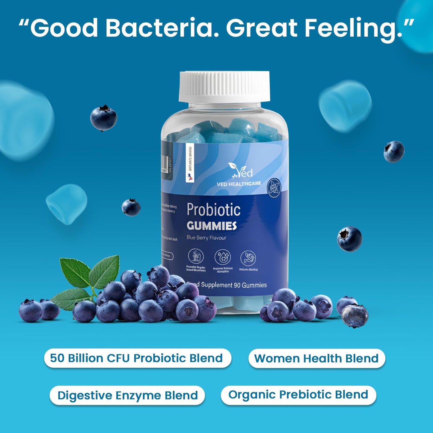 Ved Vegan Probiotic with Prebiotics Gummy 90 Count