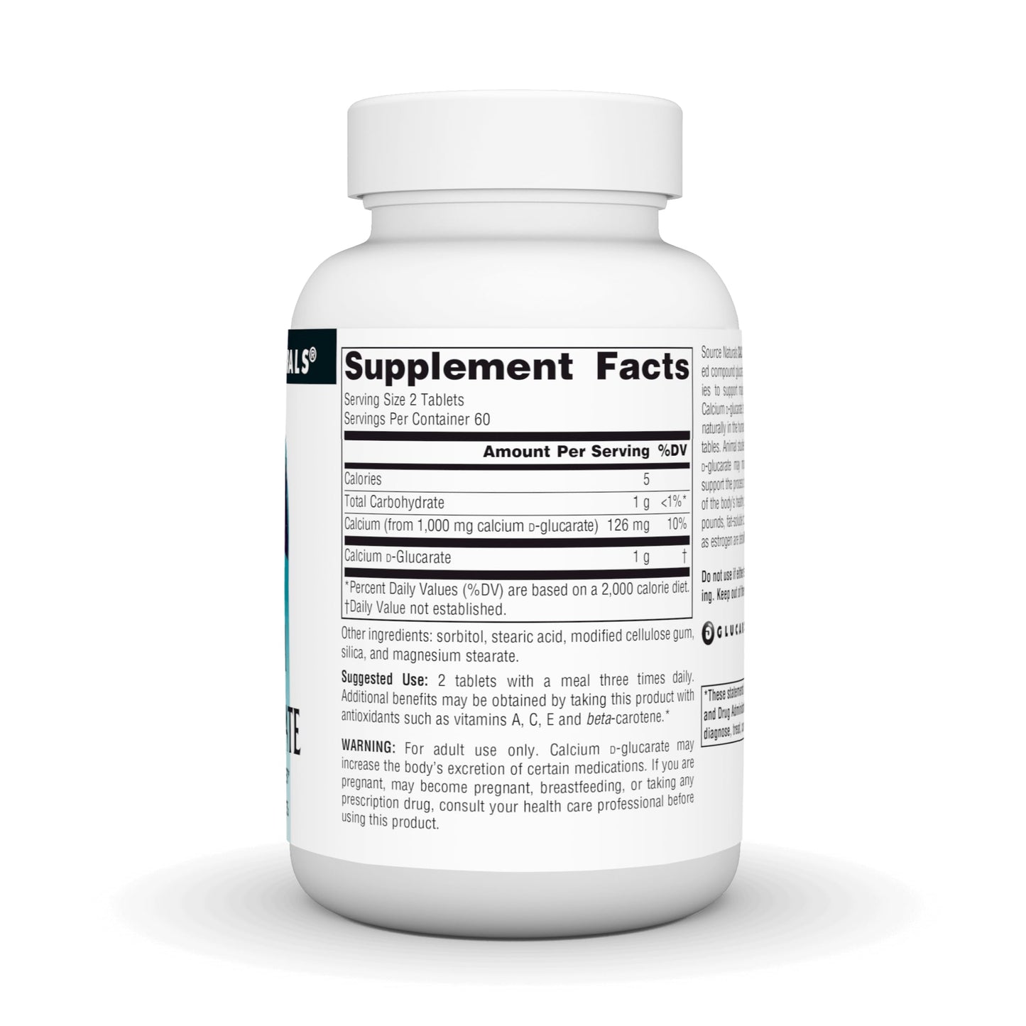 Source Naturals Calcium D-Glucarate 500 mg Tablet, 120 Tablets