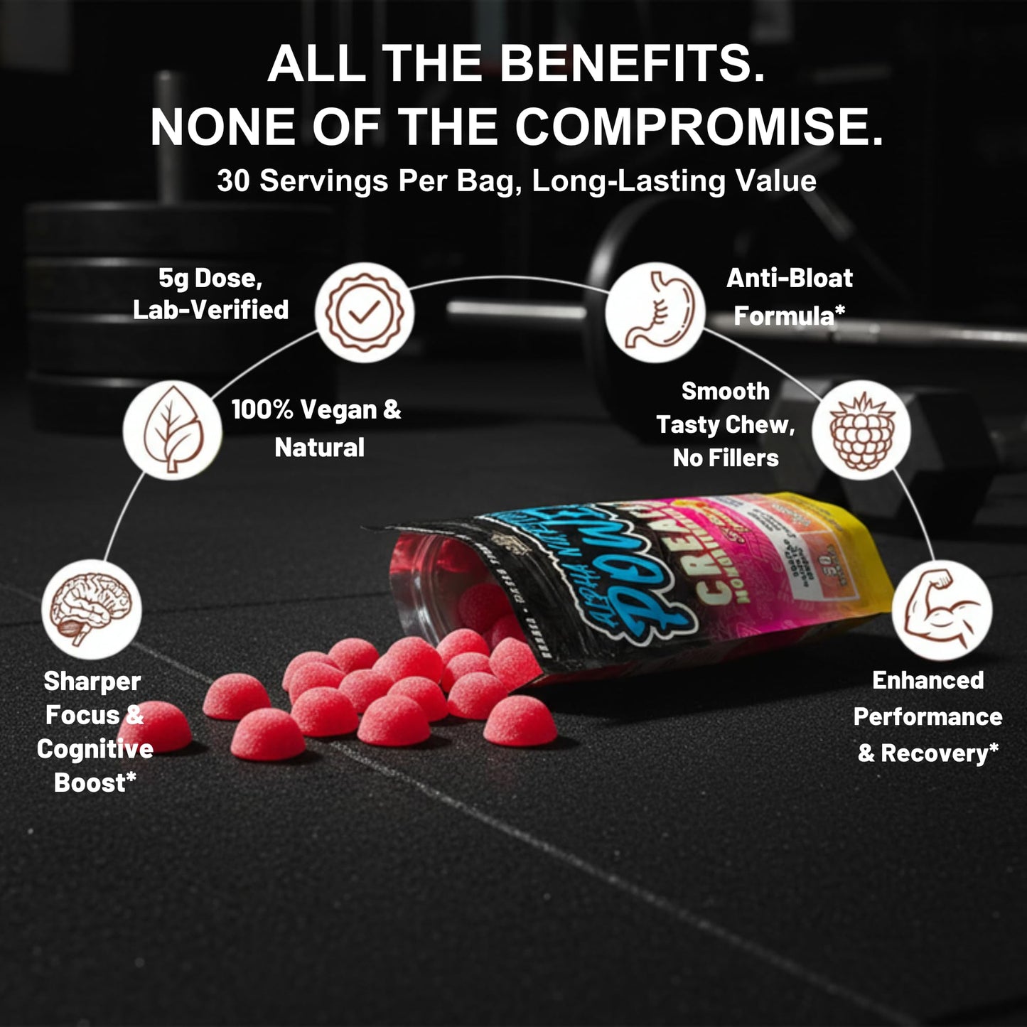 Alpha Nutrition Power Creatine Monohydrate Gummies 120 Gummies