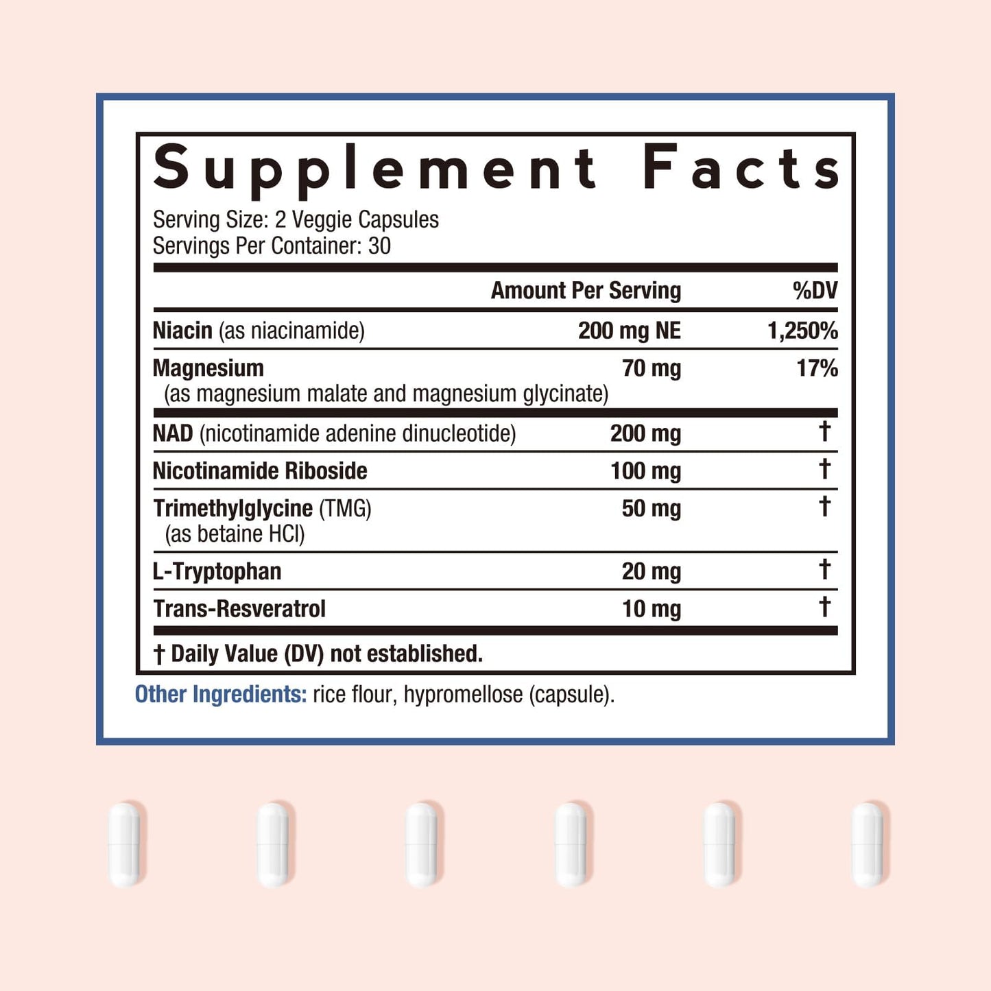 Doctor's Recipes NAD Supplement with Nicotinamide Riboside and Resveratrol NMN Alternative, Capsule, 60 Capsules