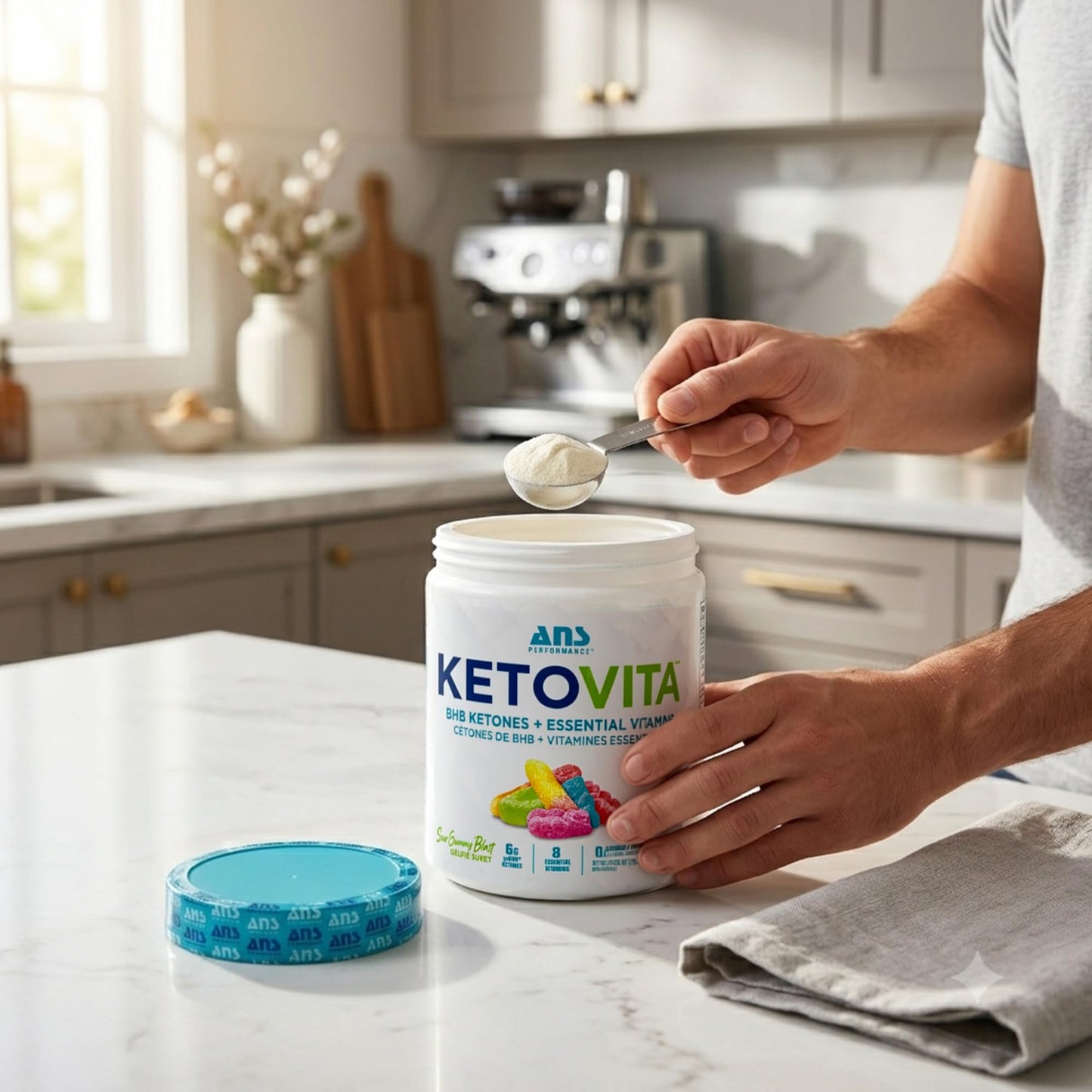 ANS Performance Ketovita BHB Ketones + Essential Daily Vitamins Powder, 8.18 oz