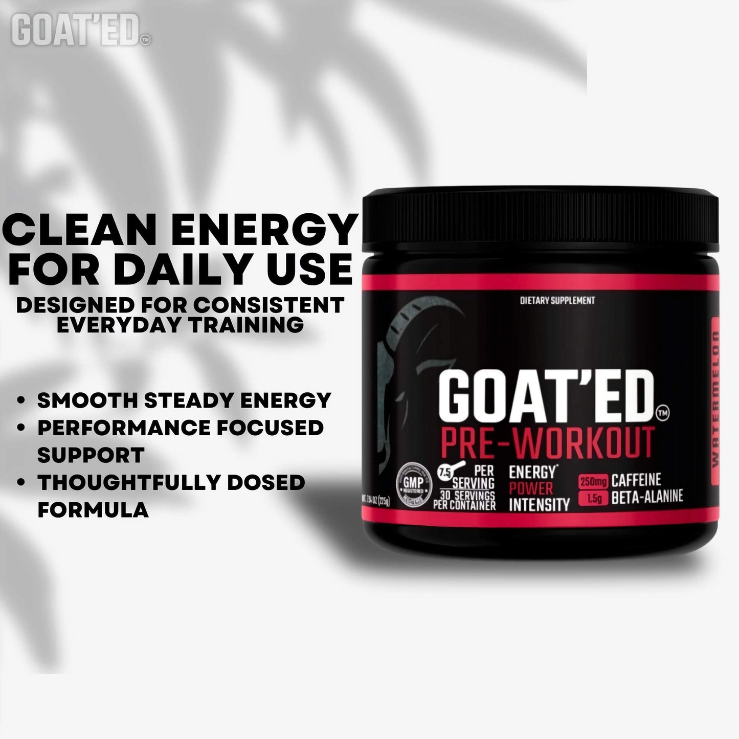 GOAT'ED Pre Workout Powder 7.94 Ounces