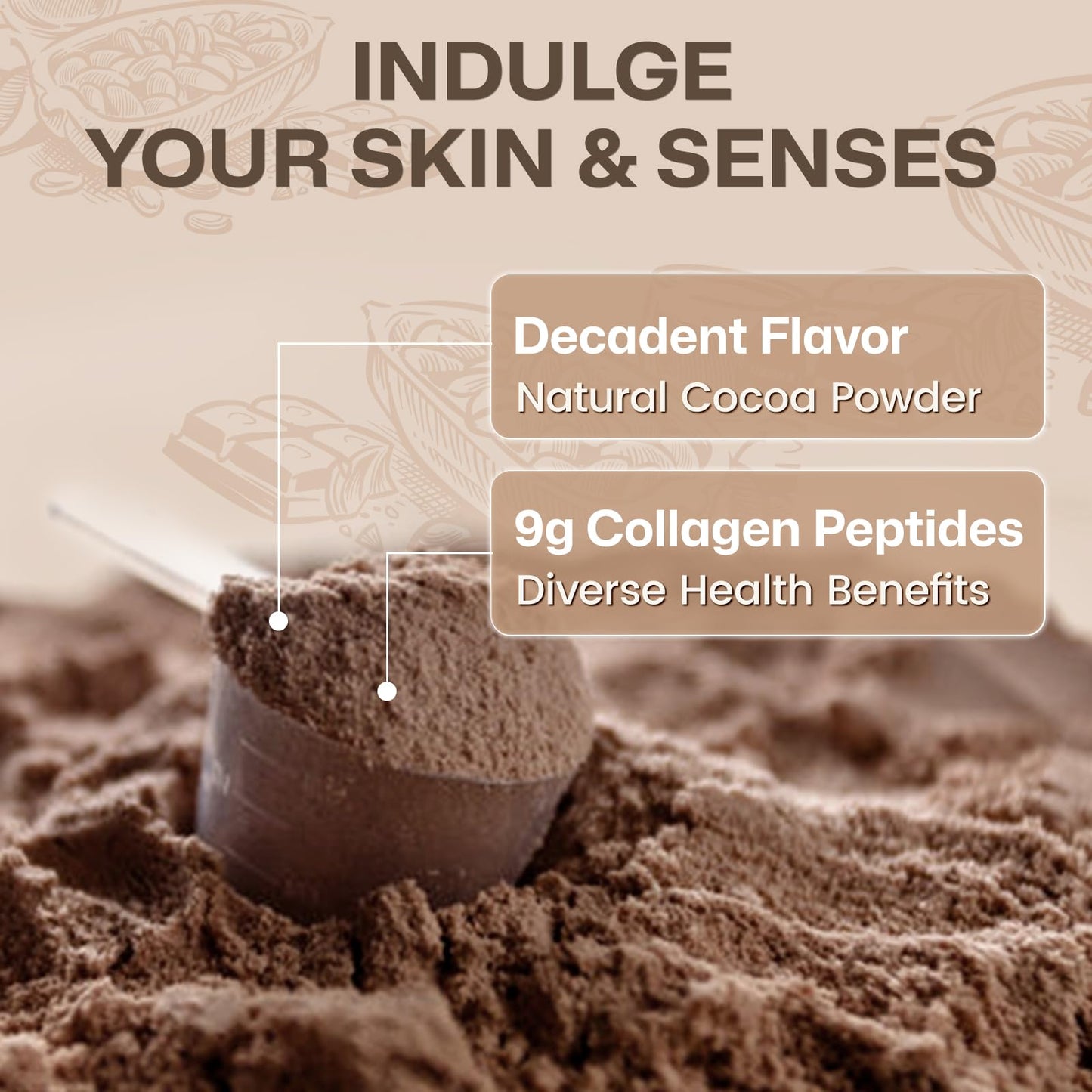 NATURE TARGET Chocolate Collagen Peptides Powder, 12.35 Ounce